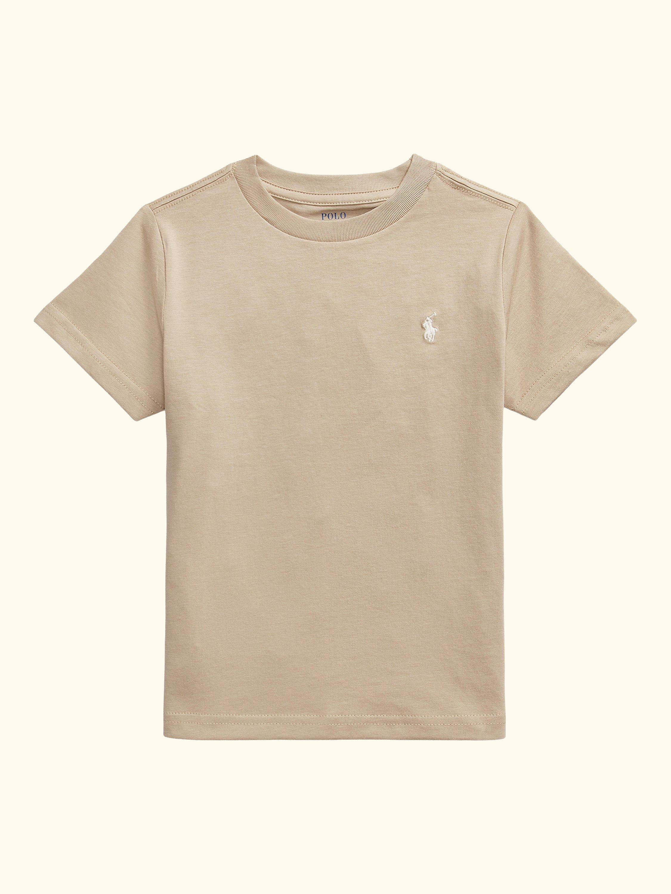 Kids' Pure Cotton Short Sleeved T-Shirt, Classic Khaki