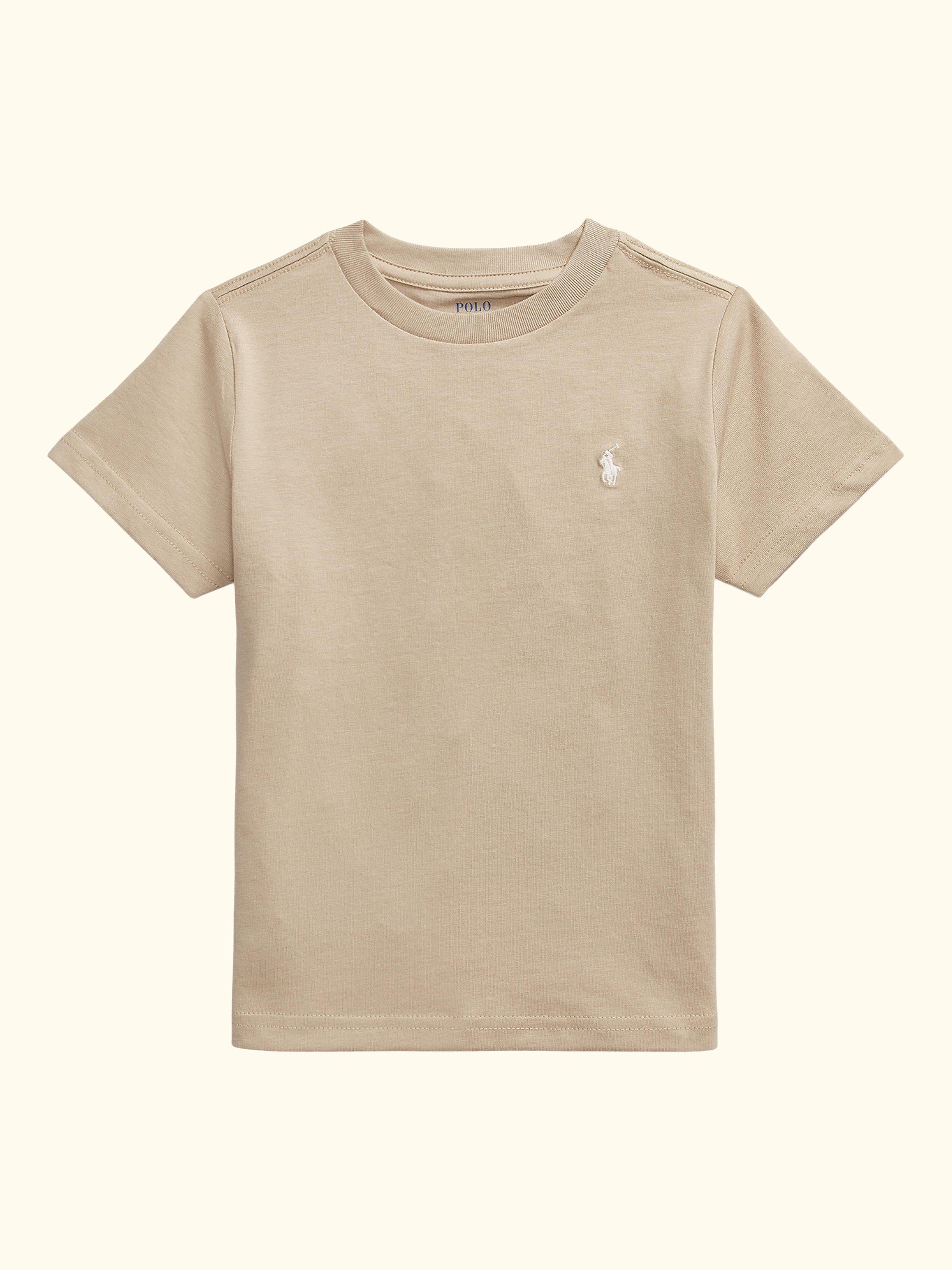 Kids' Pure Cotton Short Sleeved T-Shirt, Classic Khaki