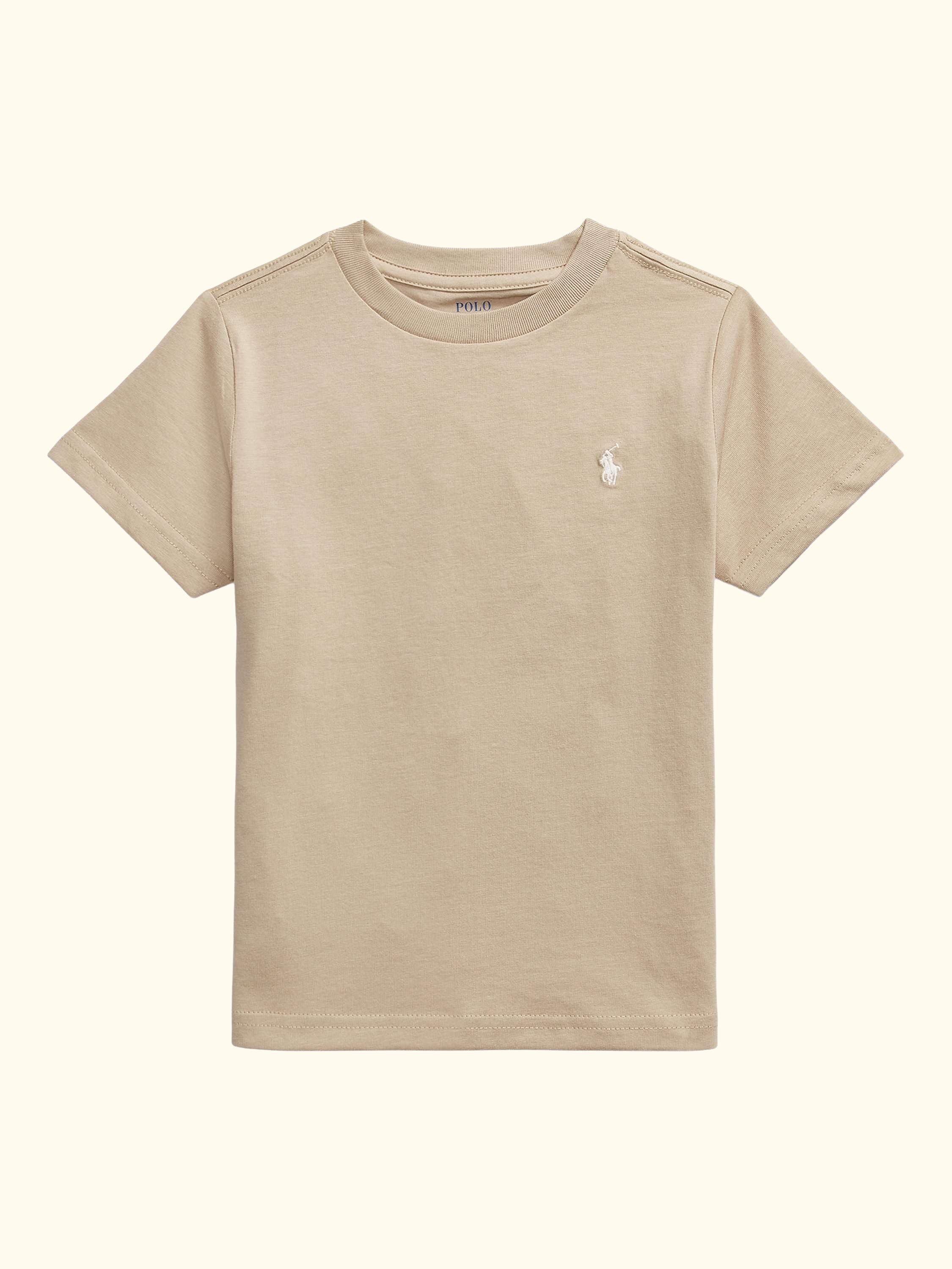 Kids' Pure Cotton Short Sleeved T-Shirt, Classic Khaki
