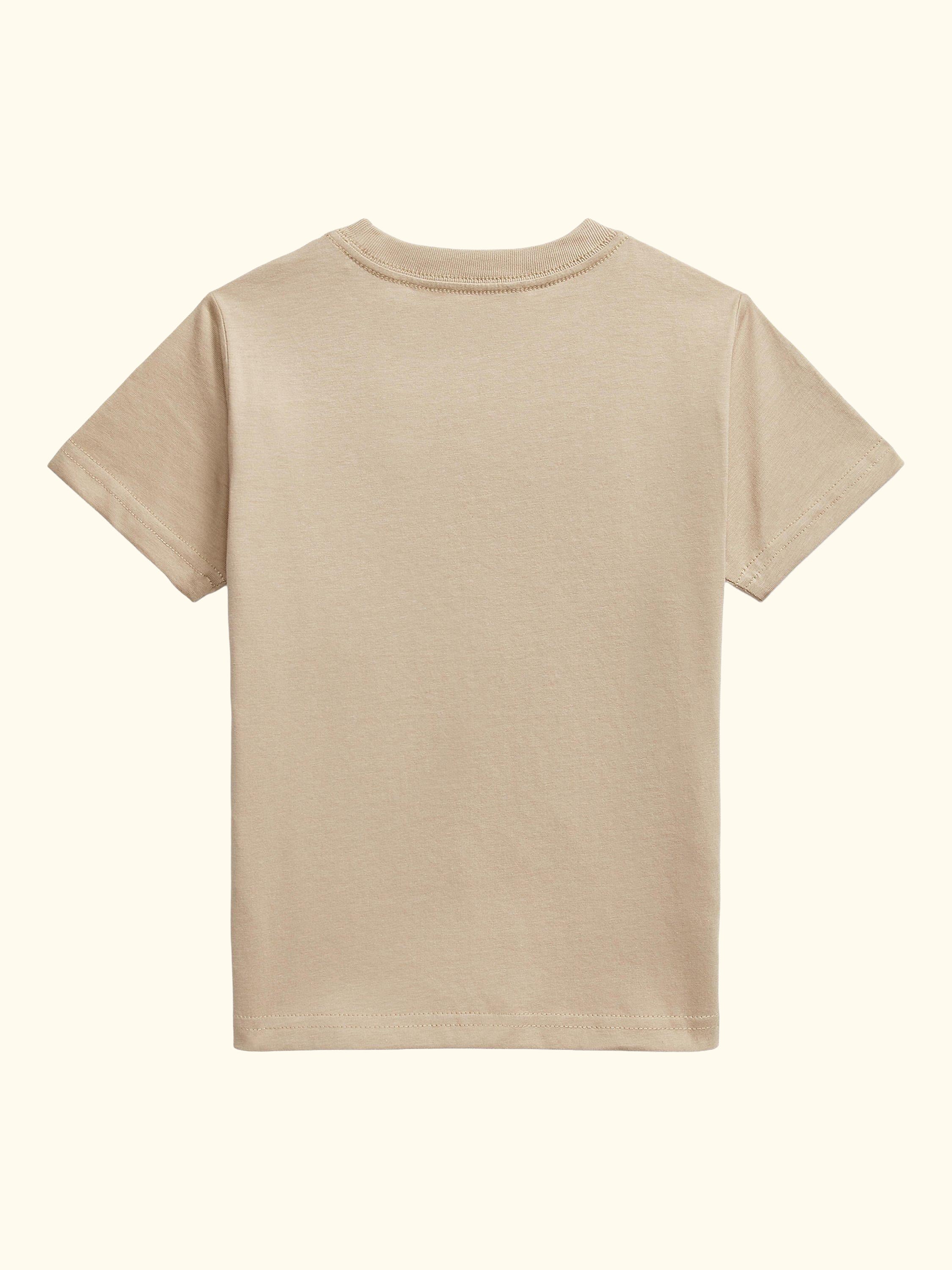 Kids' Pure Cotton Short Sleeved T-Shirt, Classic Khaki