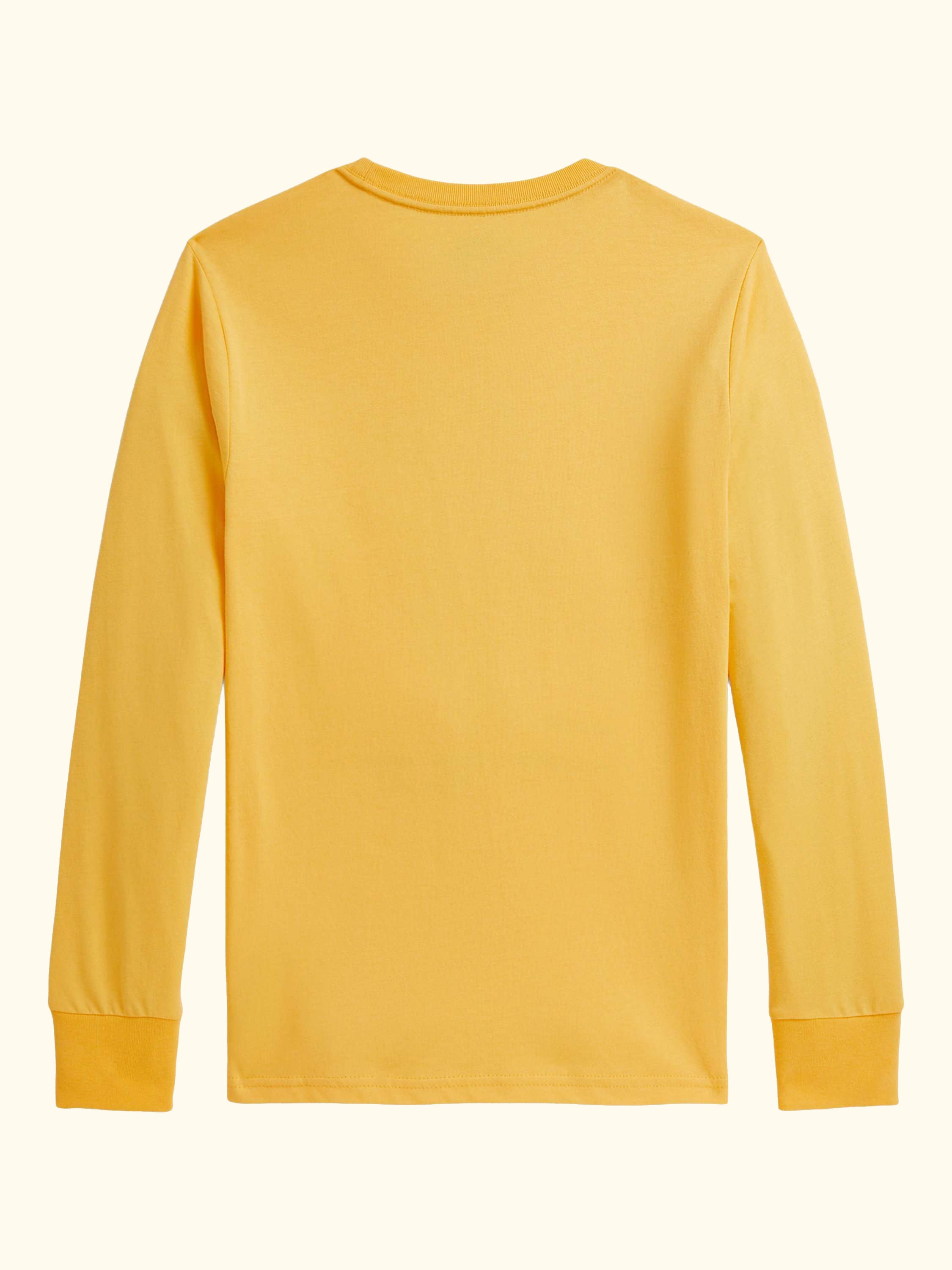Kids' Cotton Long Sleeved Polo Bear T-Shirt, Bear Chrome Yellow