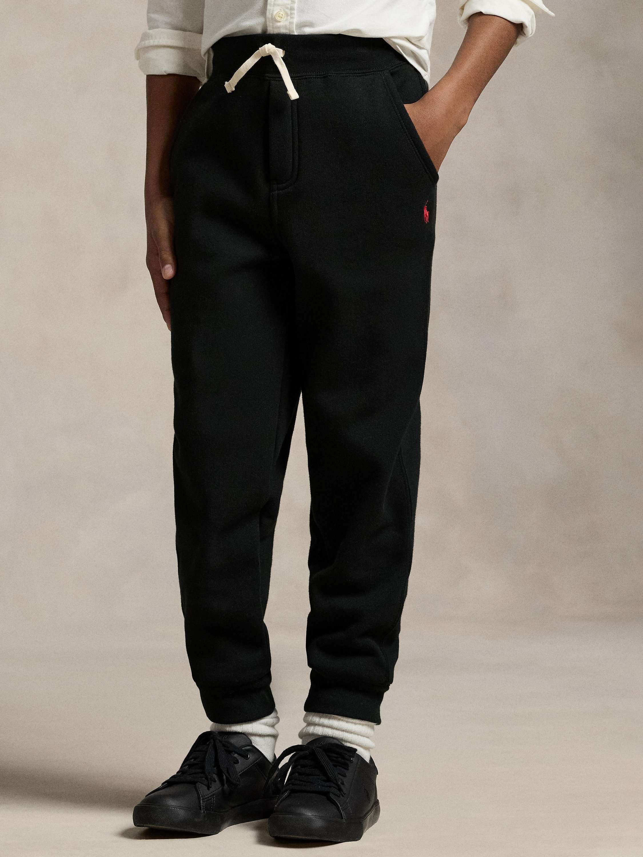 Kids' Cotton Blend Fleece Joggers, Polo Black