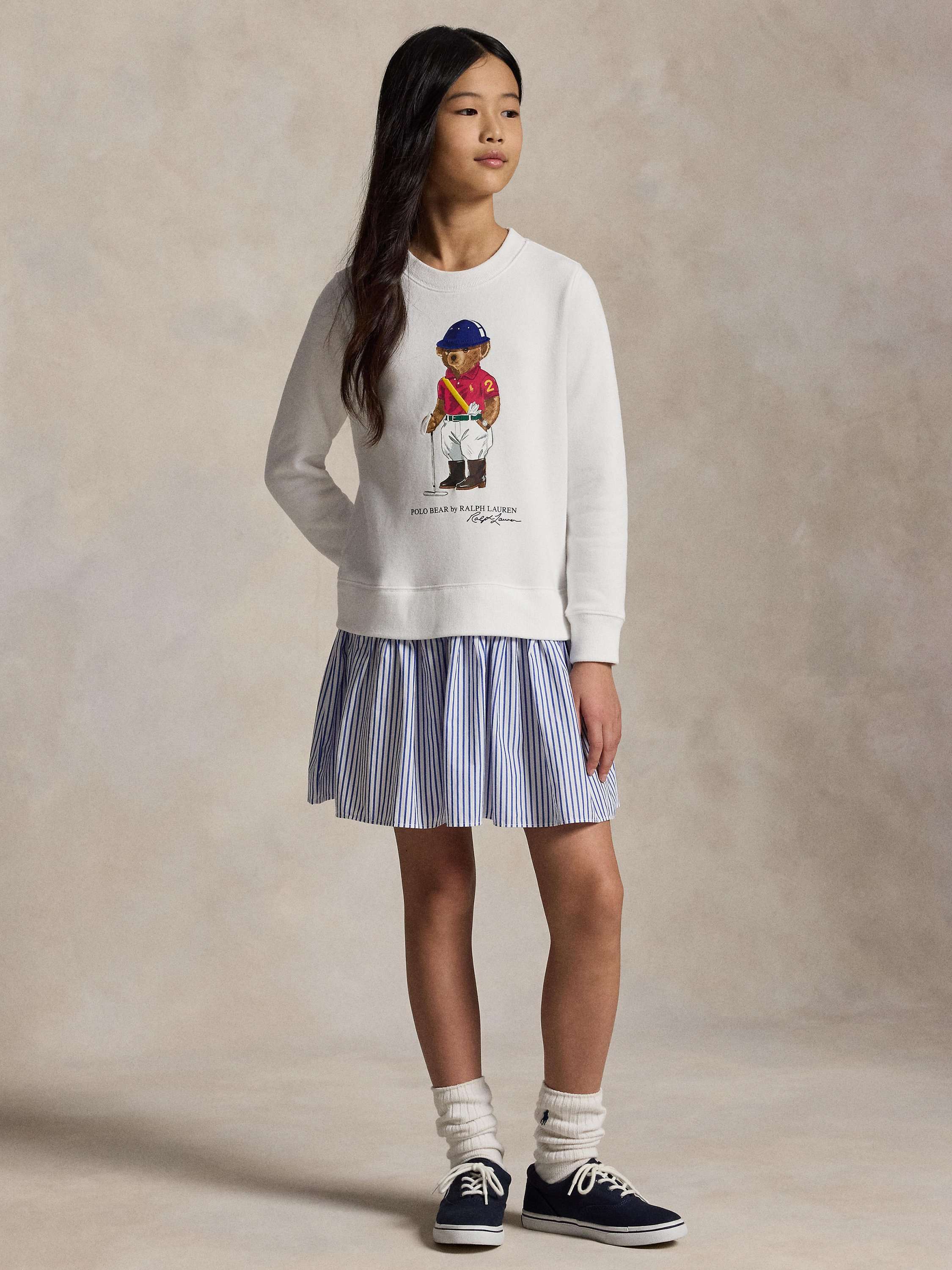 Kids' Polo Bear Sweat Dress, White