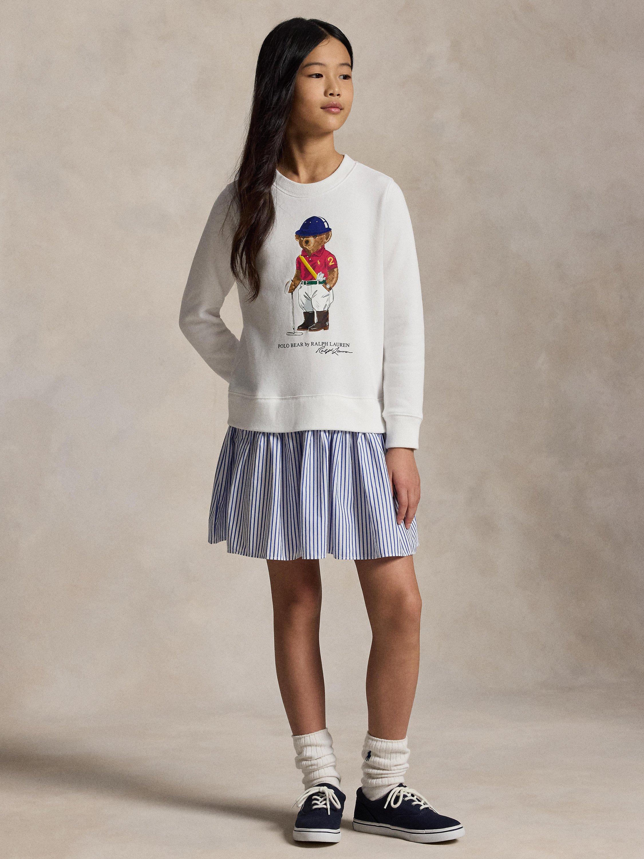 Kids' Polo Bear Sweat Dress, White