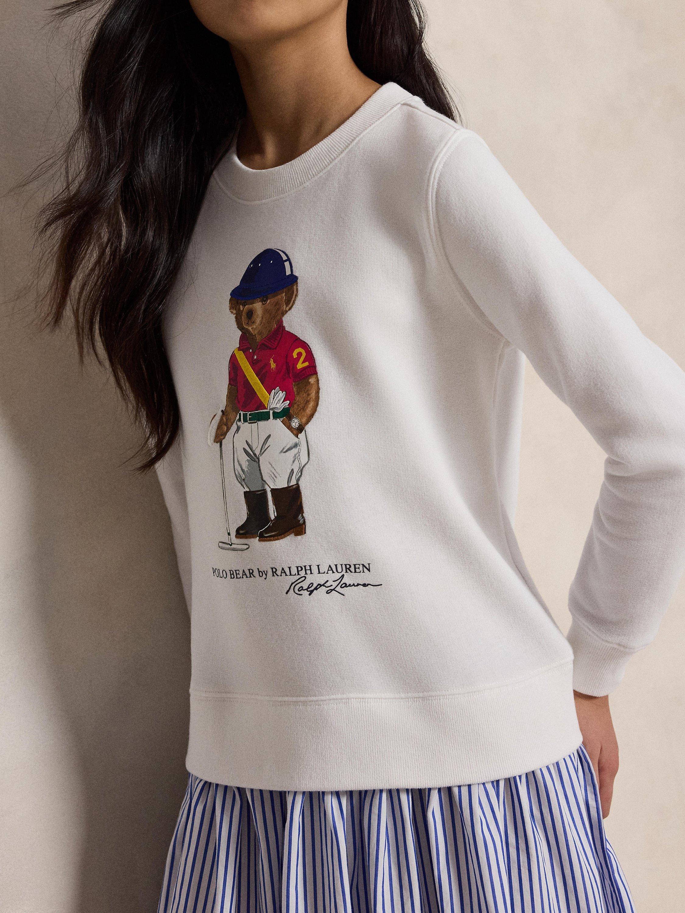 Kids' Polo Bear Sweat Dress, White