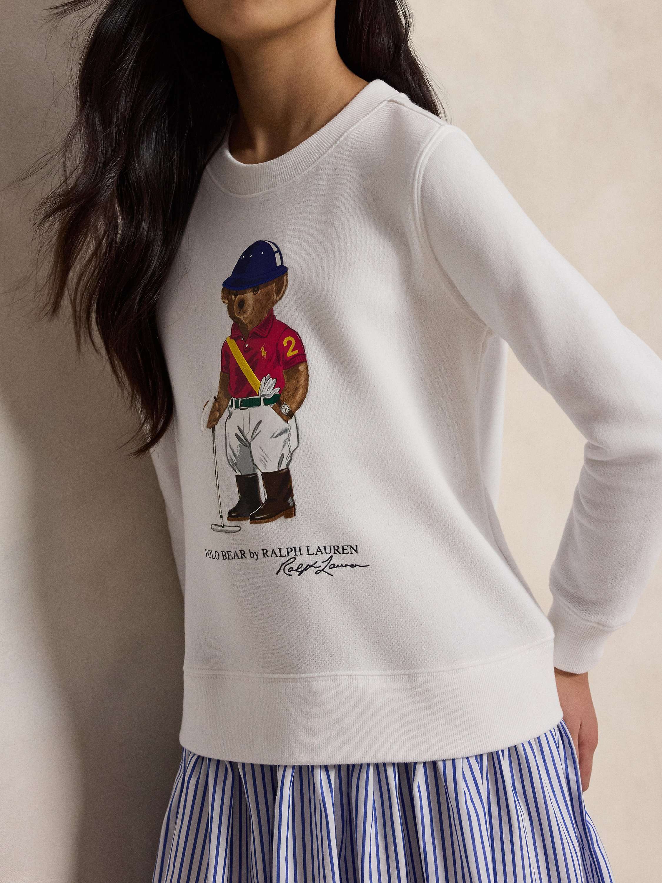 Kids' Polo Bear Sweat Dress, White