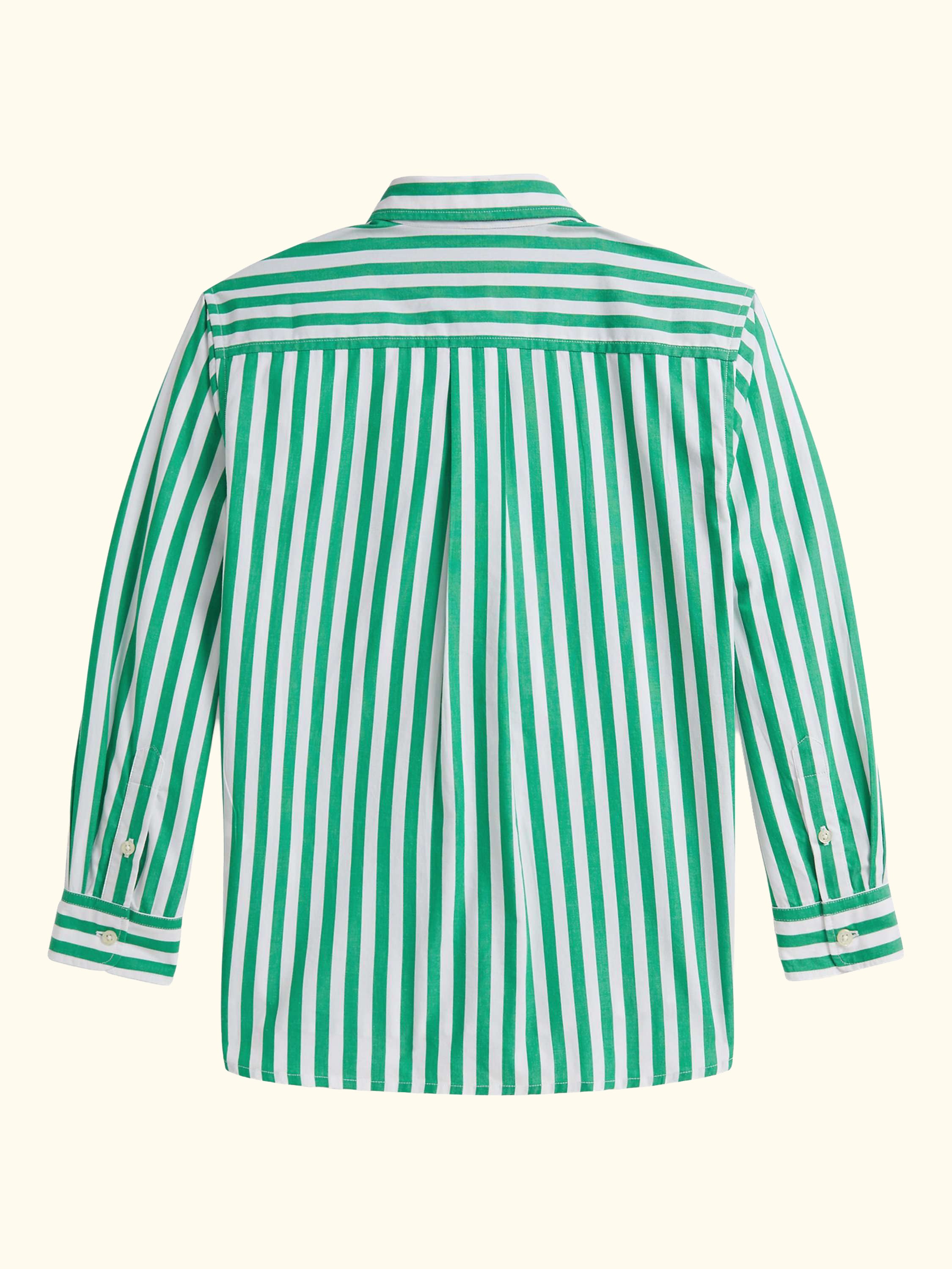 Kids' Cotton Stripe Shirt, Stem/White