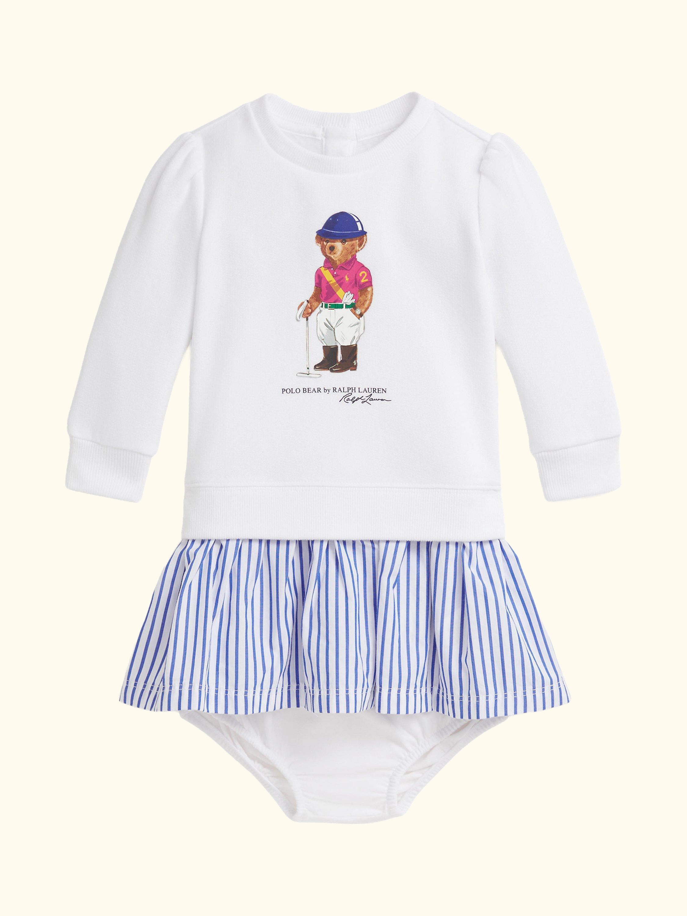 Baby Polo Bear Dress, White
