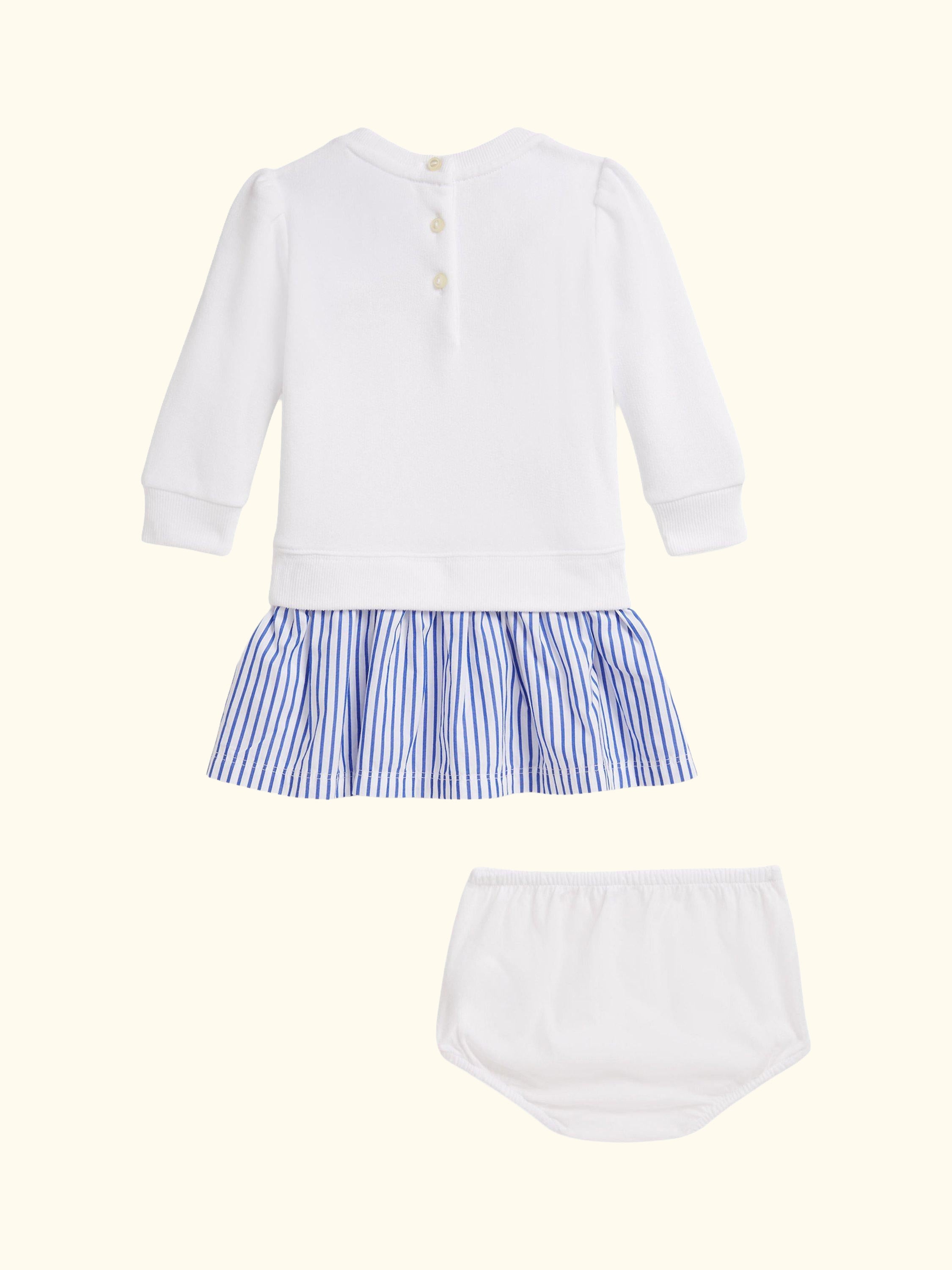 Baby Polo Bear Dress, White