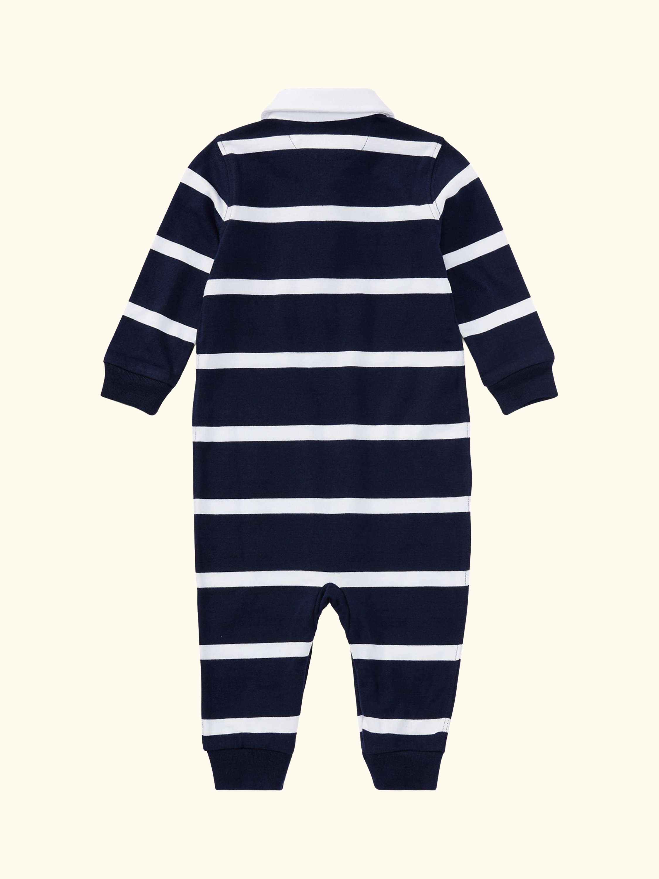 Baby Cotton Rugby Coverall Sleepsuit, Refnd Navy/Multi