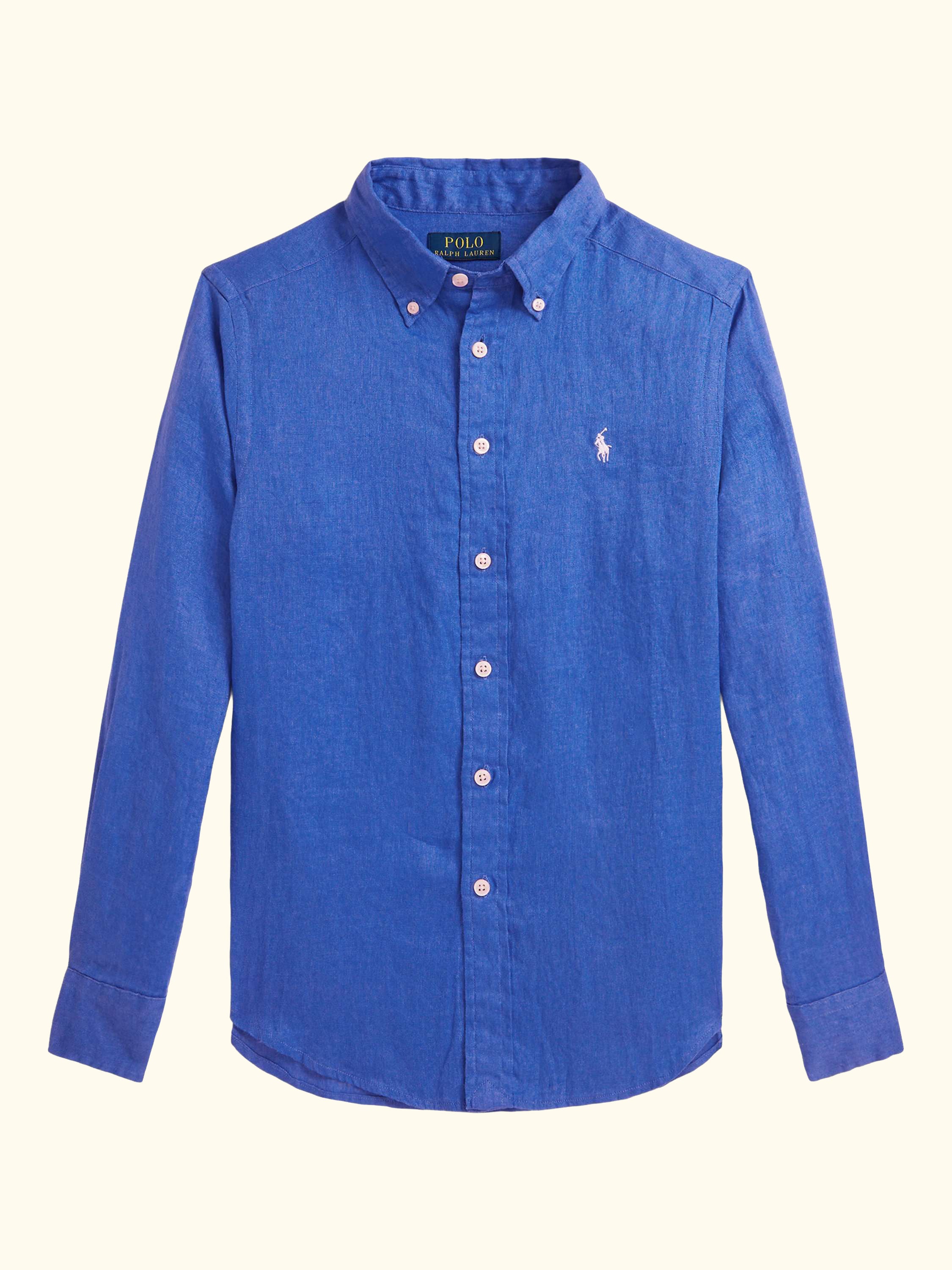 Kids' Sports Linen Logo Shirt, New Iris Blue