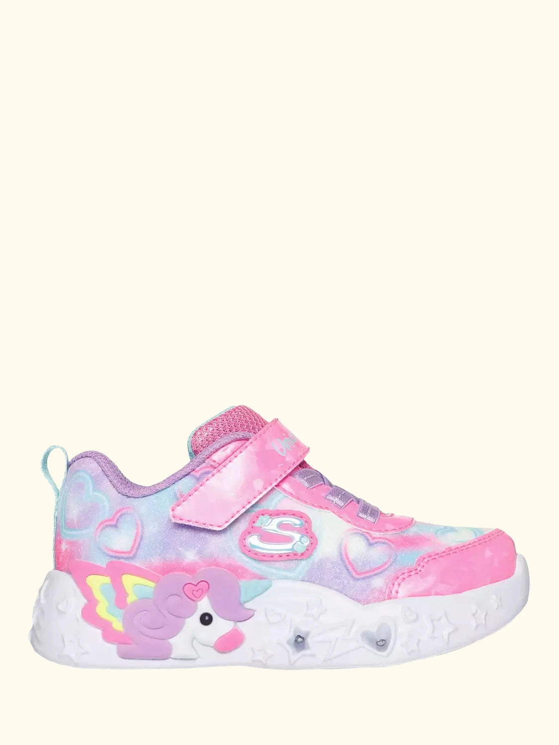 Skechers Kids' Unicorn Charmer Lil Heart Sparkles Trainers, Pink/Multi