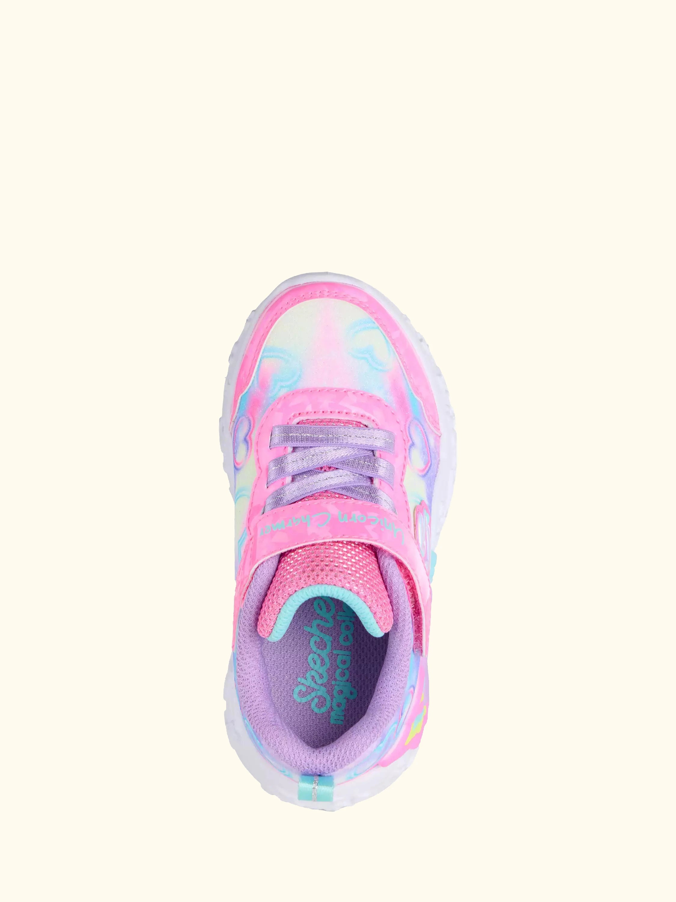 Skechers Kids' Unicorn Charmer Lil Heart Sparkles Trainers, Pink/Multi