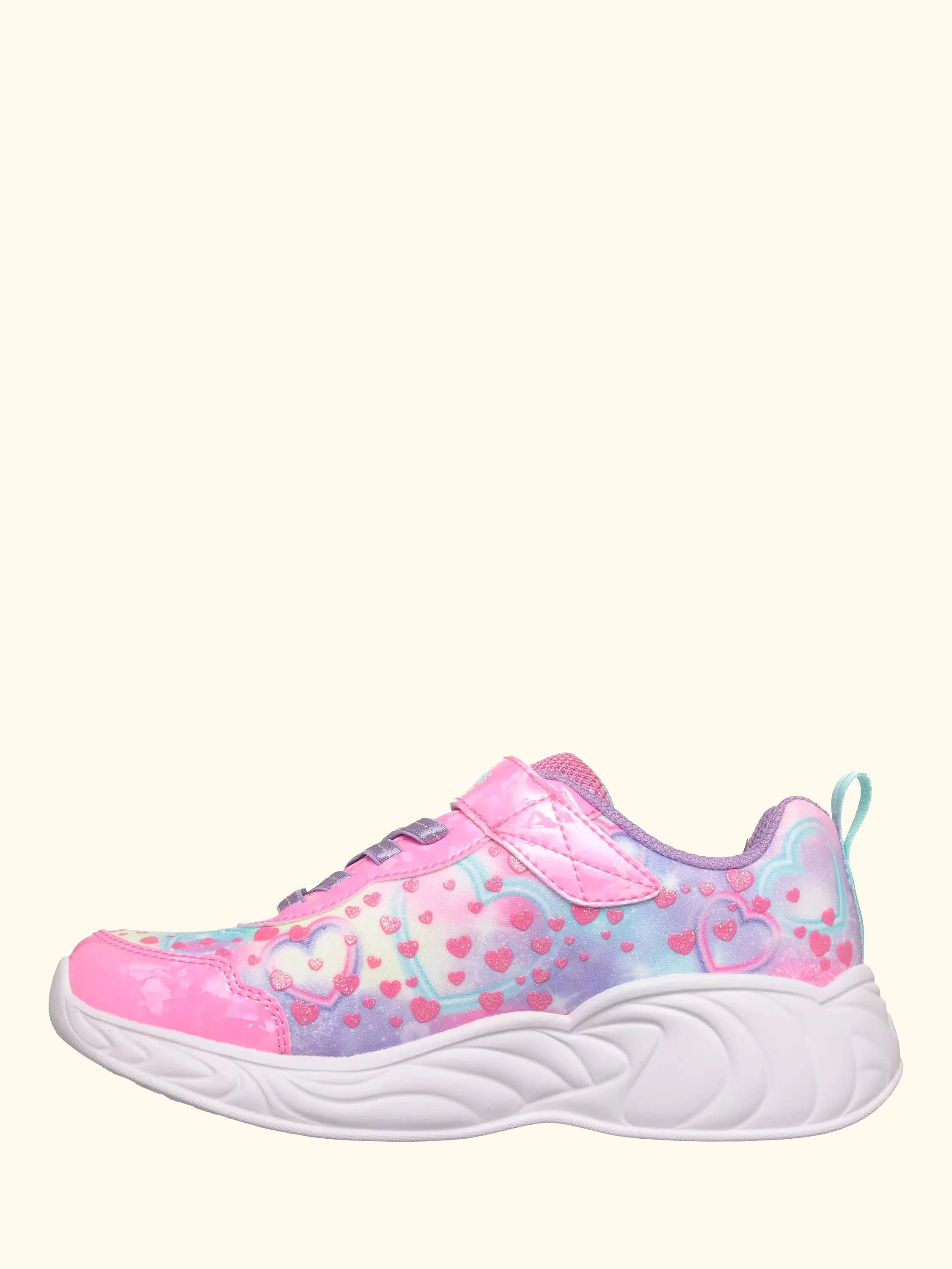 Skechers Kids' S-Lights Unicorn Dreams Heart Sparkles Trainers, Pink/Multi
