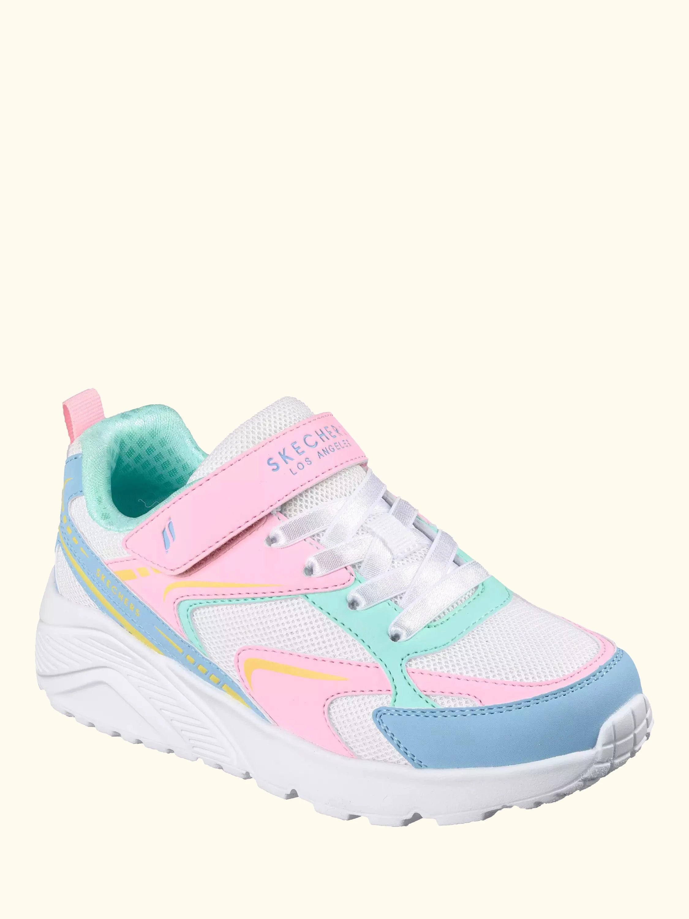 Skechers Kids' Street UNO Lite Vista Strike Trainers, White/Multi