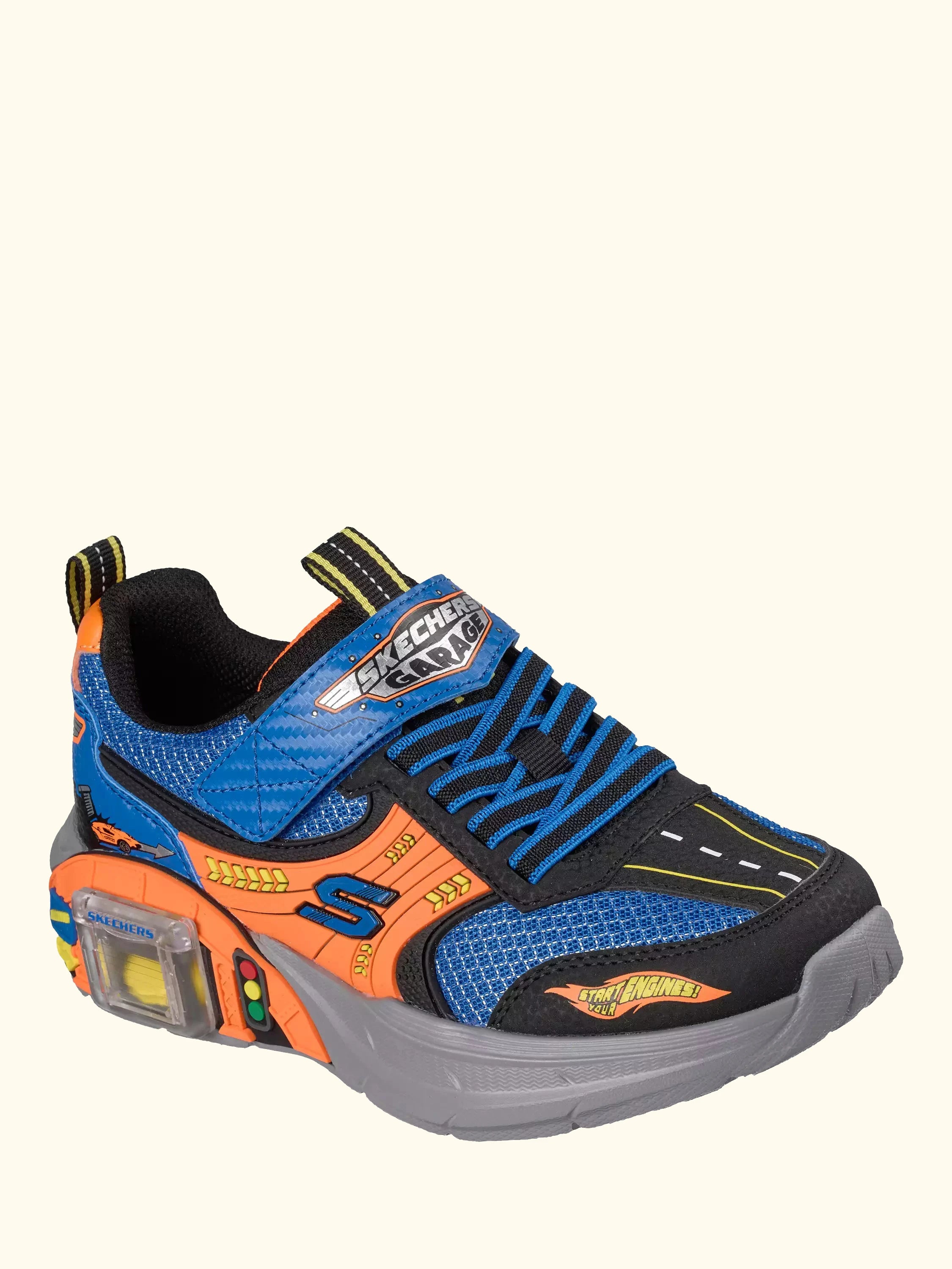Skechers Kids' Garage Trainers, Blue/Multi