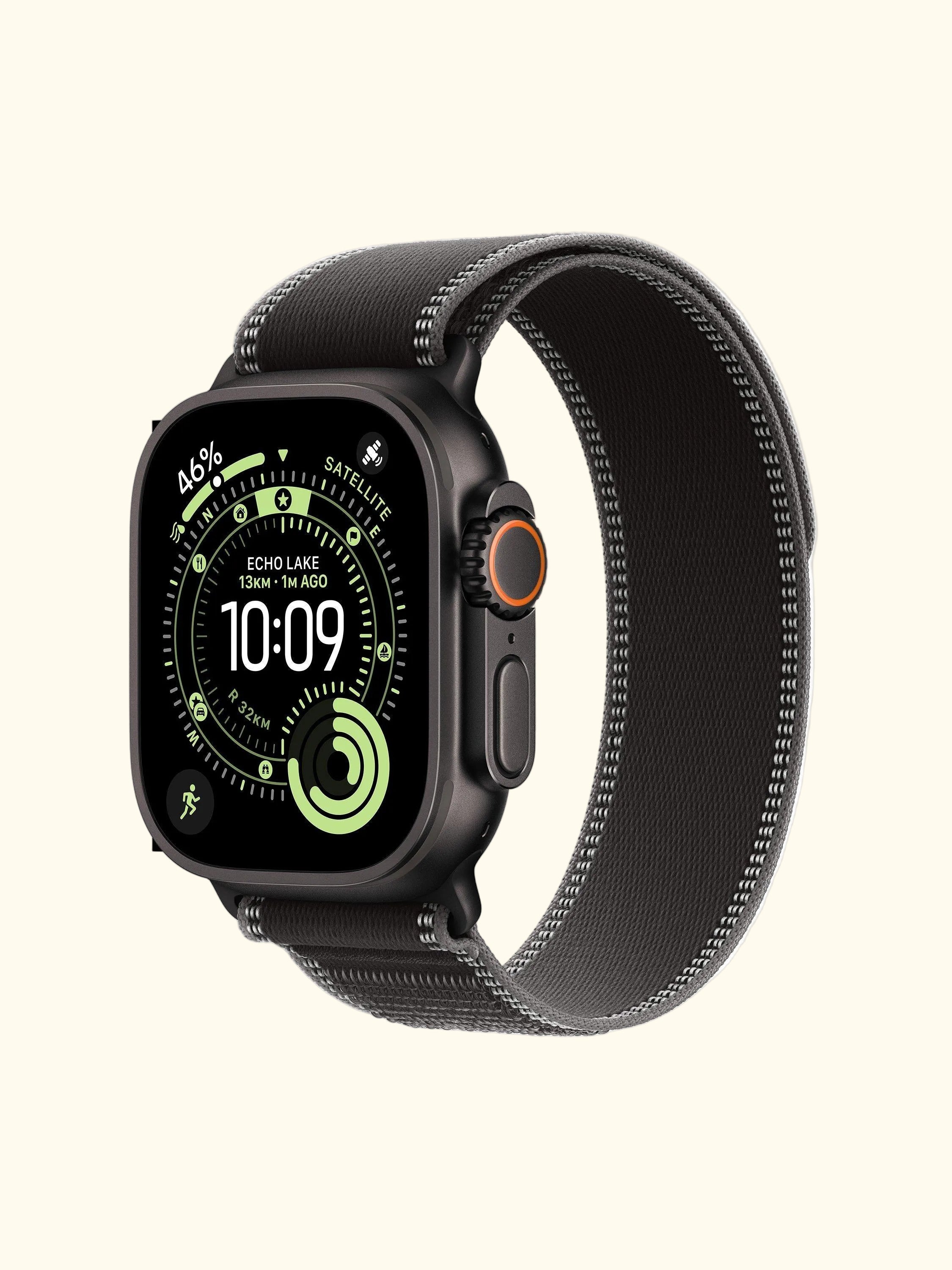 Watch Ultra 3 GPS + Cellular, 49mm, Titanium Case with Trail Loop, Small-Medium, Black Titanium/Black Charcoal