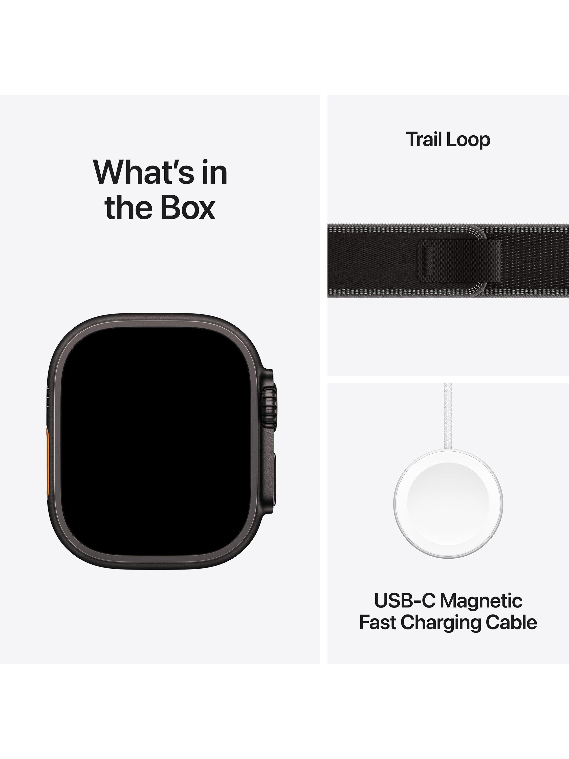 Watch Ultra 3 GPS + Cellular, 49mm, Titanium Case with Trail Loop, Small-Medium, Black Titanium/Black Charcoal