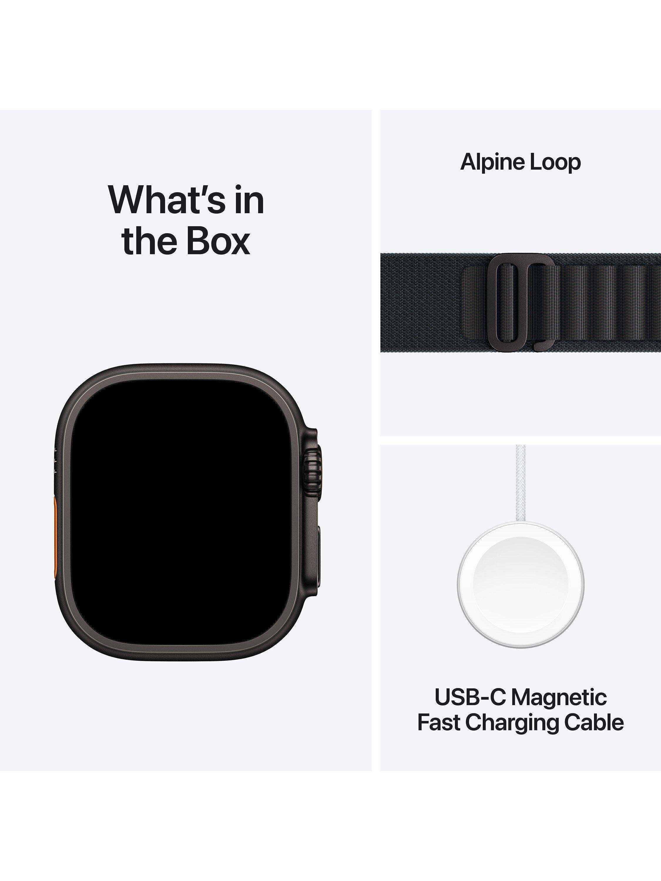 Watch Ultra 3 GPS + Cellular, 49mm, Titanium Case with Alpine Loop, Medium, Black Titanium/Black