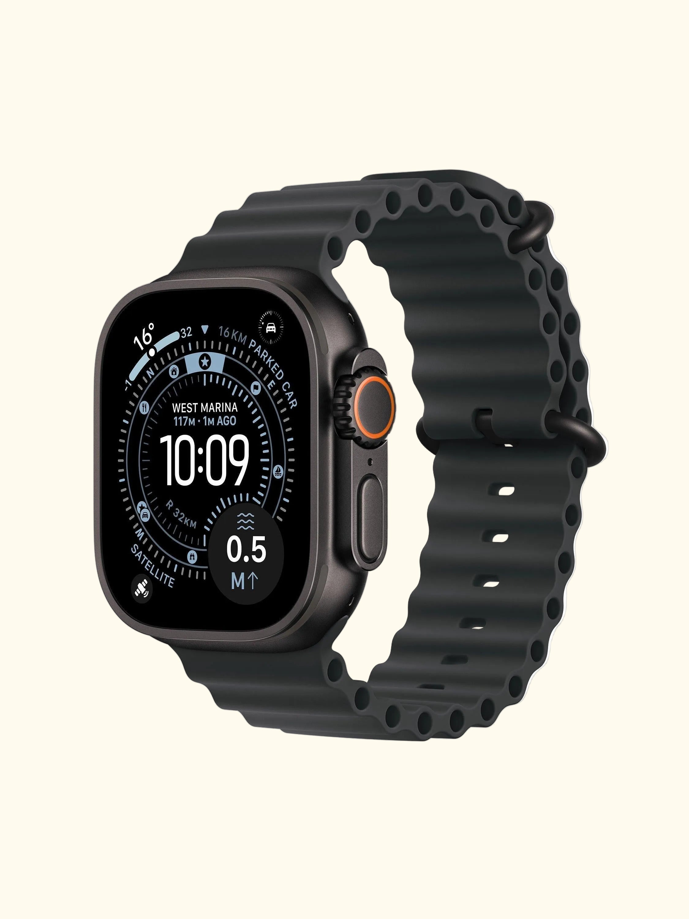 Watch Ultra 3 GPS + Cellular, 49mm, Titanium Case with Ocean Band, One Size, Black Titanium/Black