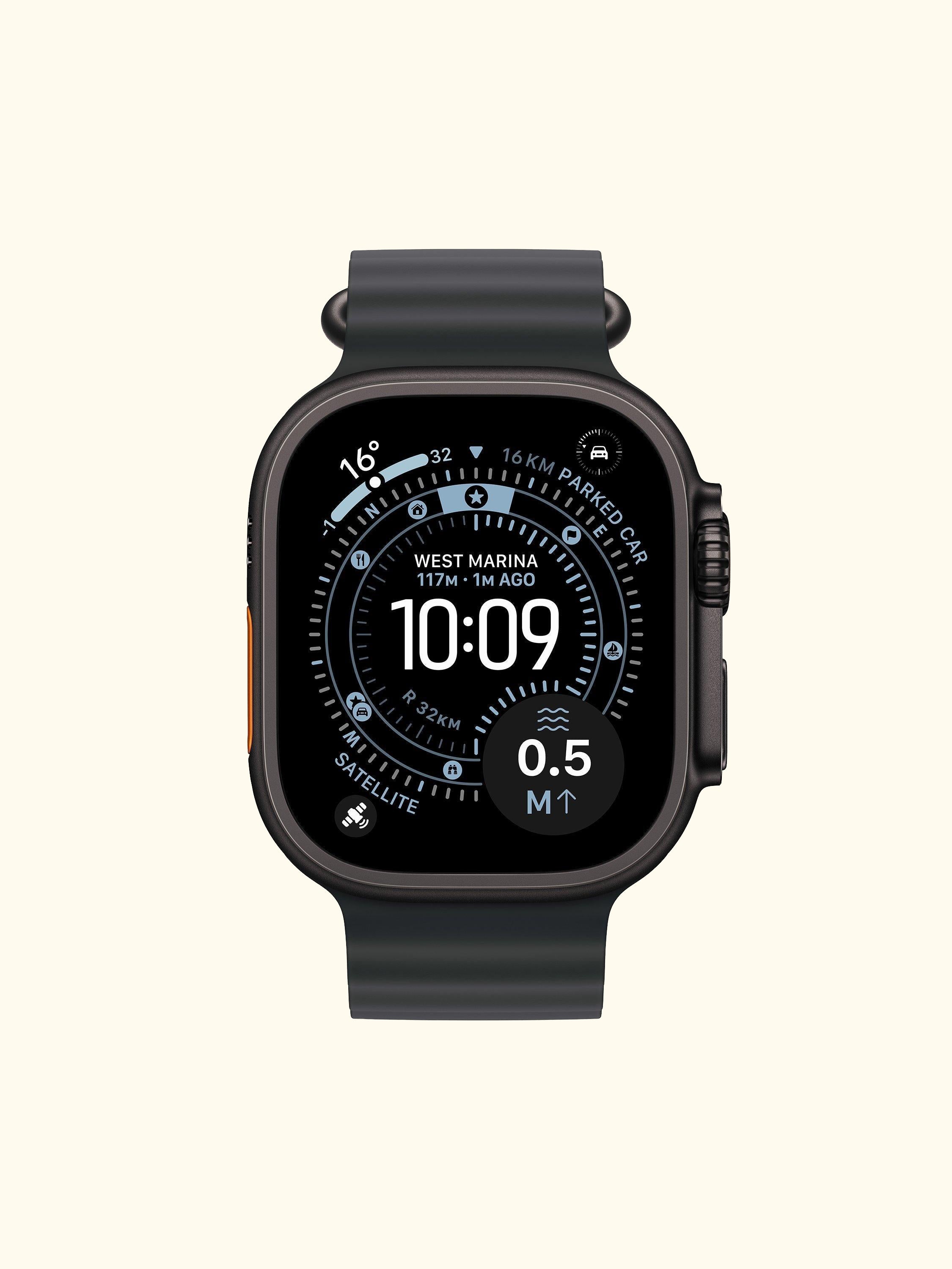 Watch Ultra 3 GPS + Cellular, 49mm, Titanium Case with Ocean Band, One Size, Black Titanium/Black