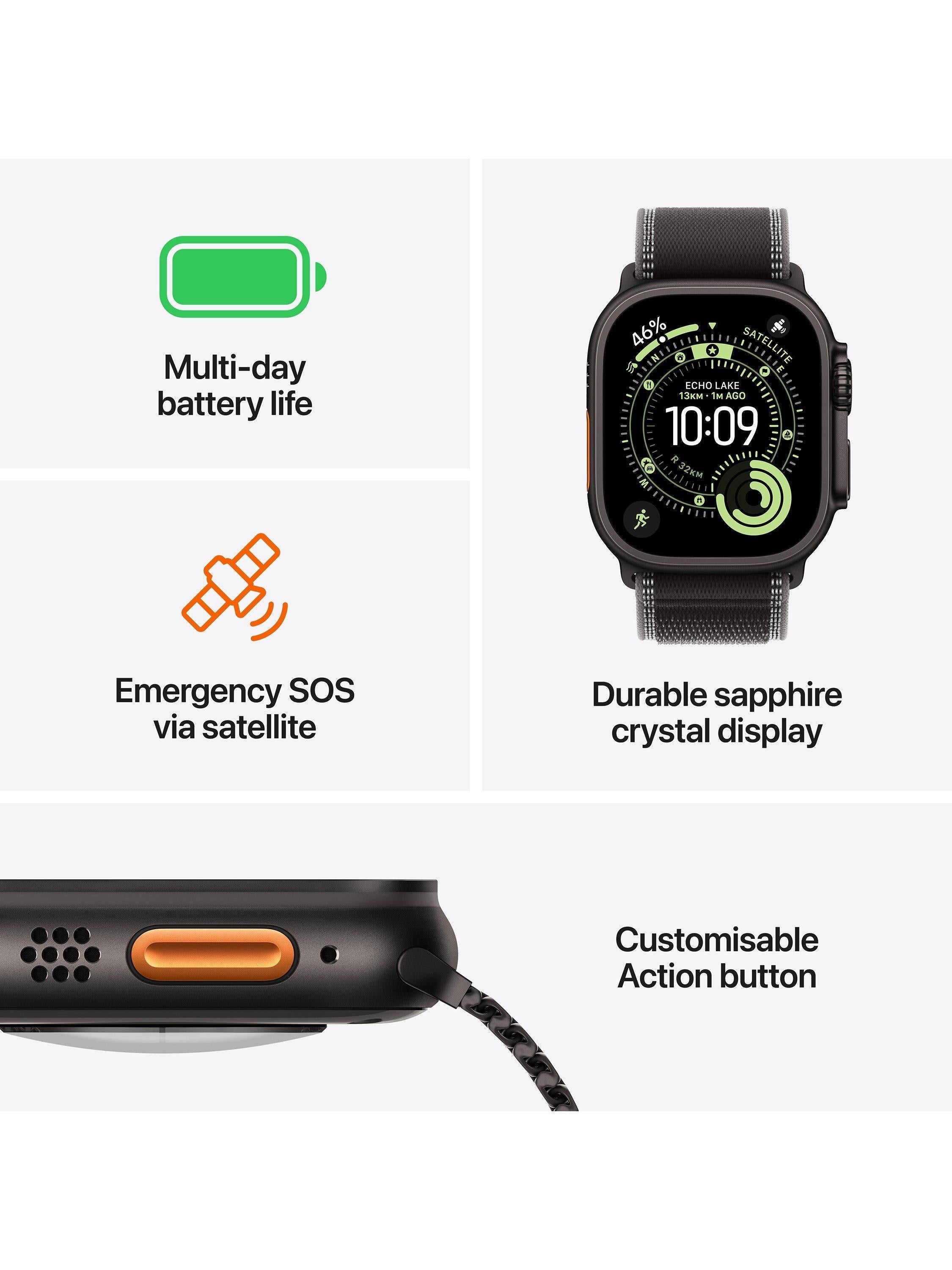 Watch Ultra 3 GPS + Cellular, 49mm, Titanium Case with Alpine Loop, Medium, Natural Titanium/Light Blue