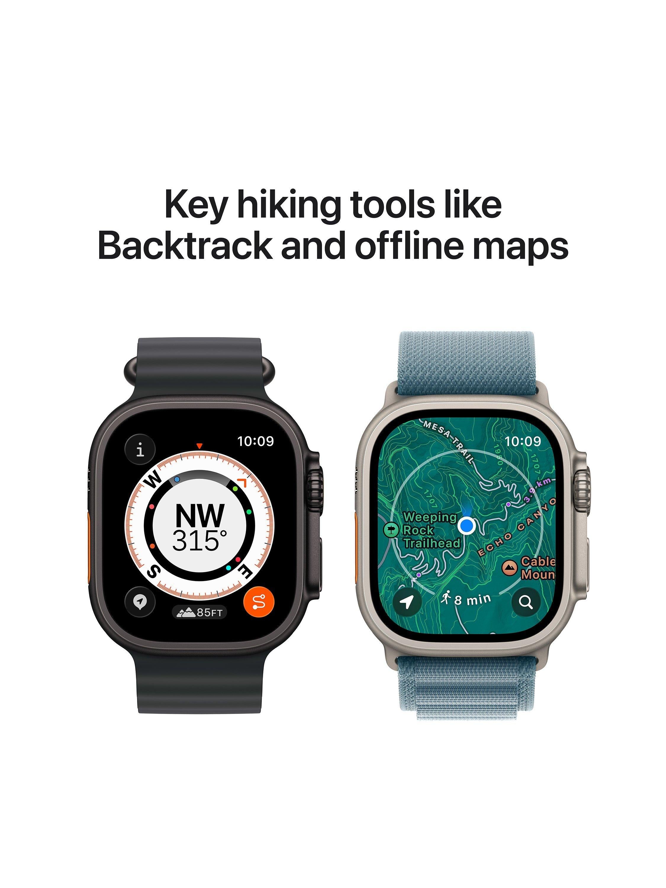 Watch Ultra 3 GPS + Cellular, 49mm, Titanium Case with Alpine Loop, Medium, Natural Titanium/Light Blue