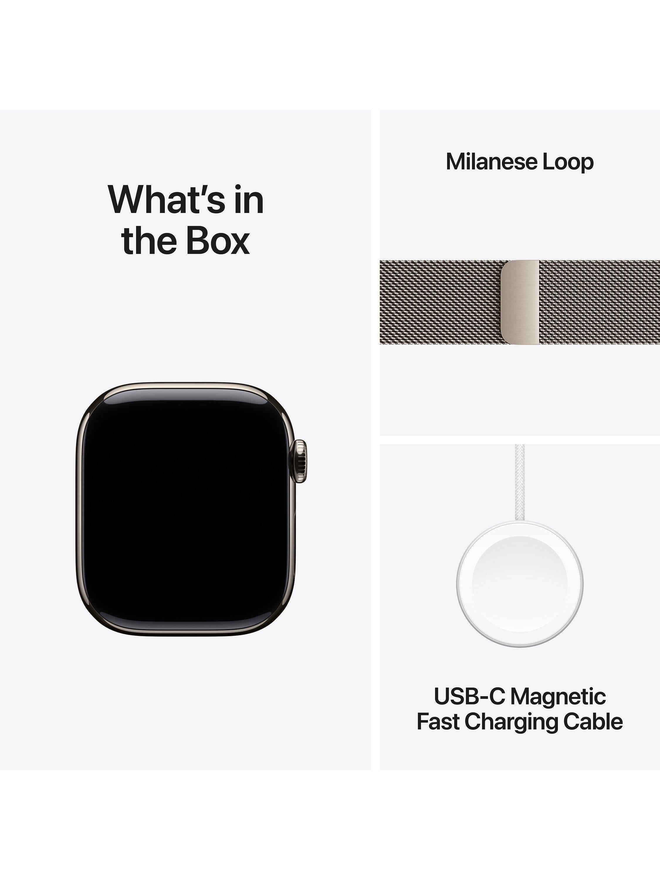 Watch Series 11 GPS + Cellular, 42mm, Titanium Case, Milanese Loop