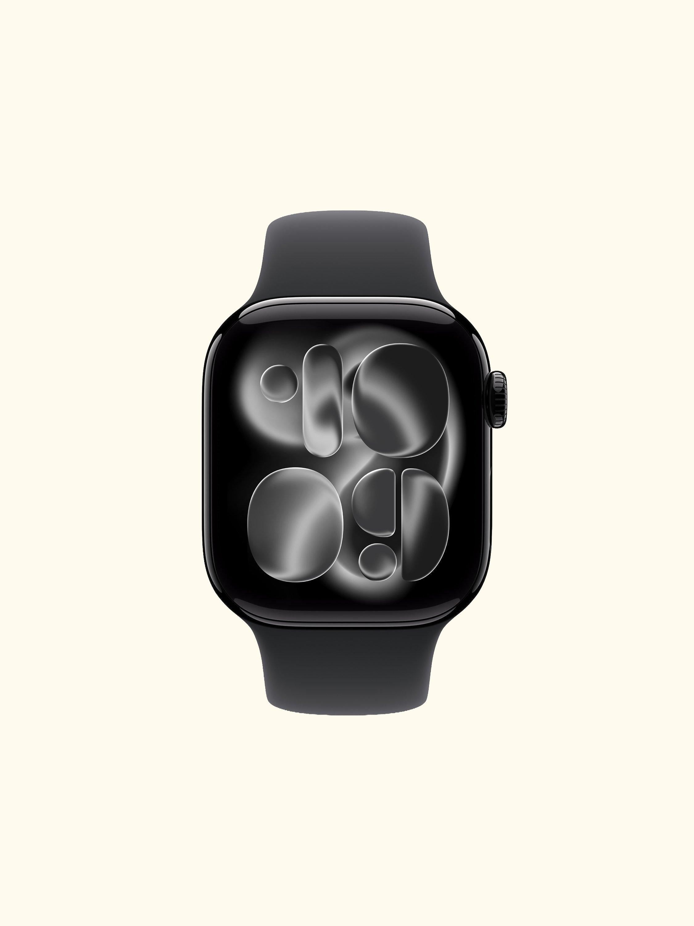 Watch Series 11 GPS + Cellular, 42mm, Aluminium Case, Small-Medium Sport Band, Jet Black/Black