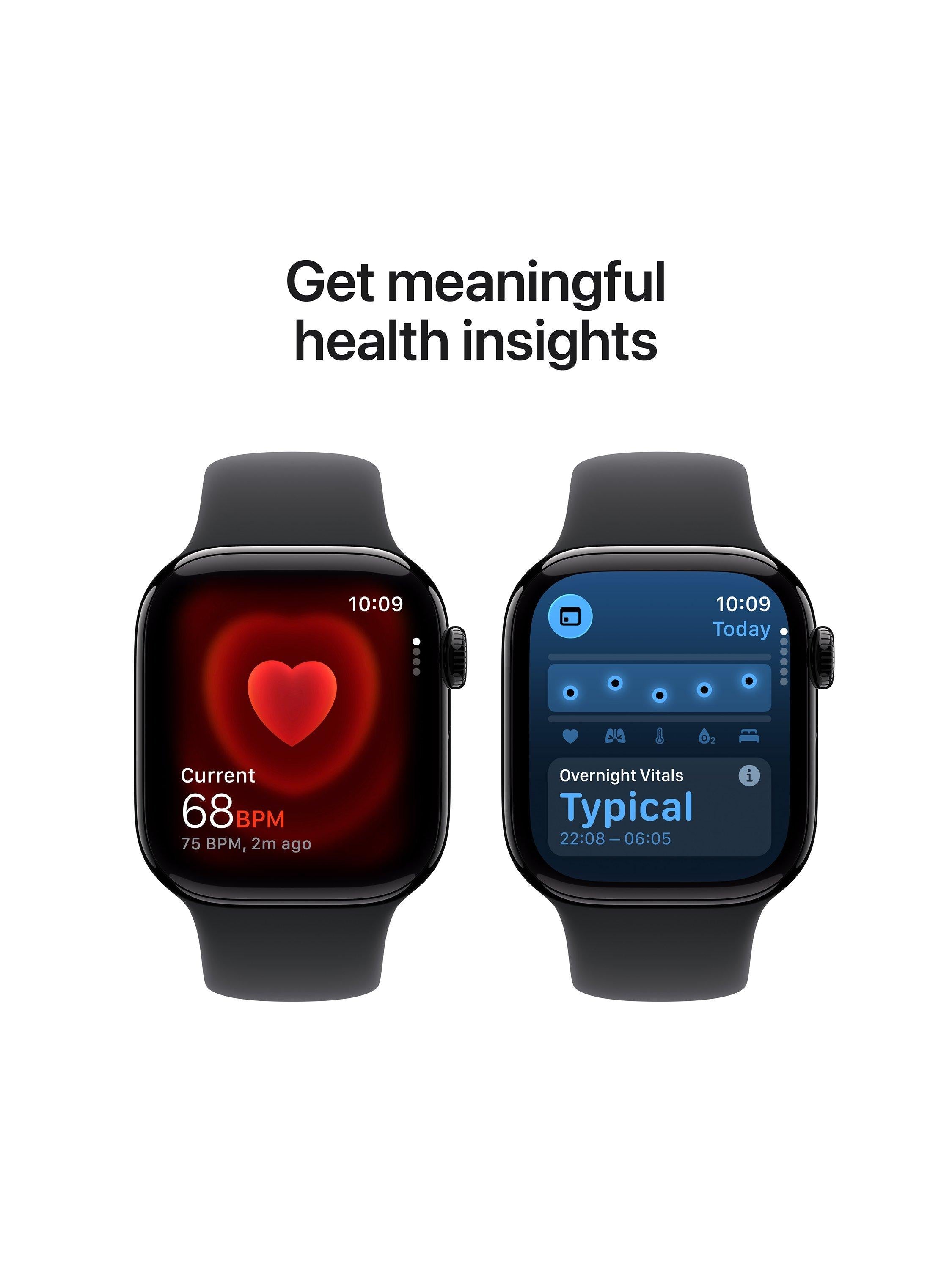 Watch Series 11 GPS + Cellular, 42mm, Aluminium Case, Small-Medium Sport Band, Jet Black/Black