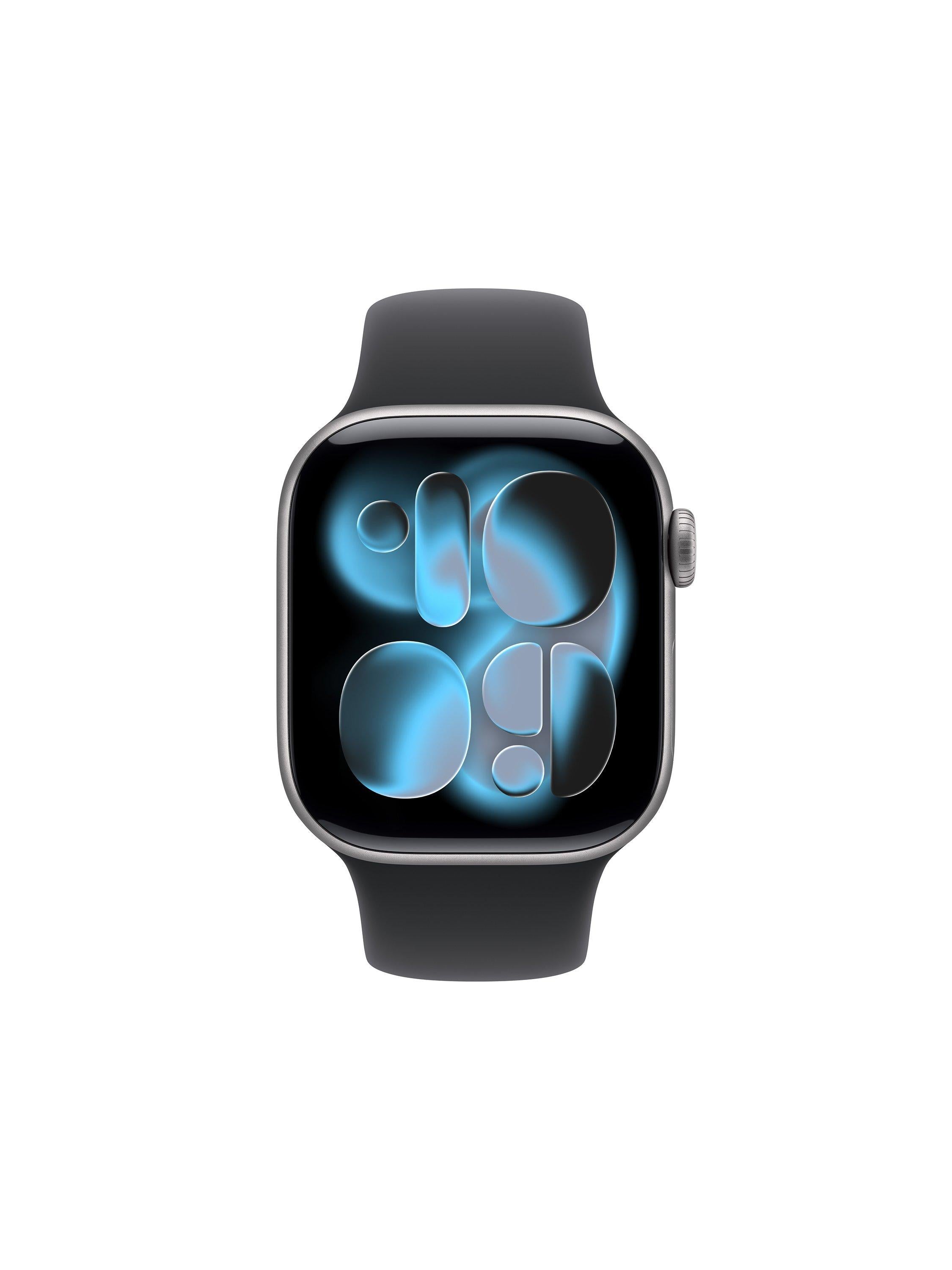 Watch Series 11 GPS + Cellular, 42mm, Aluminium Case, Small-Medium Sport Band, Jet Black/Black