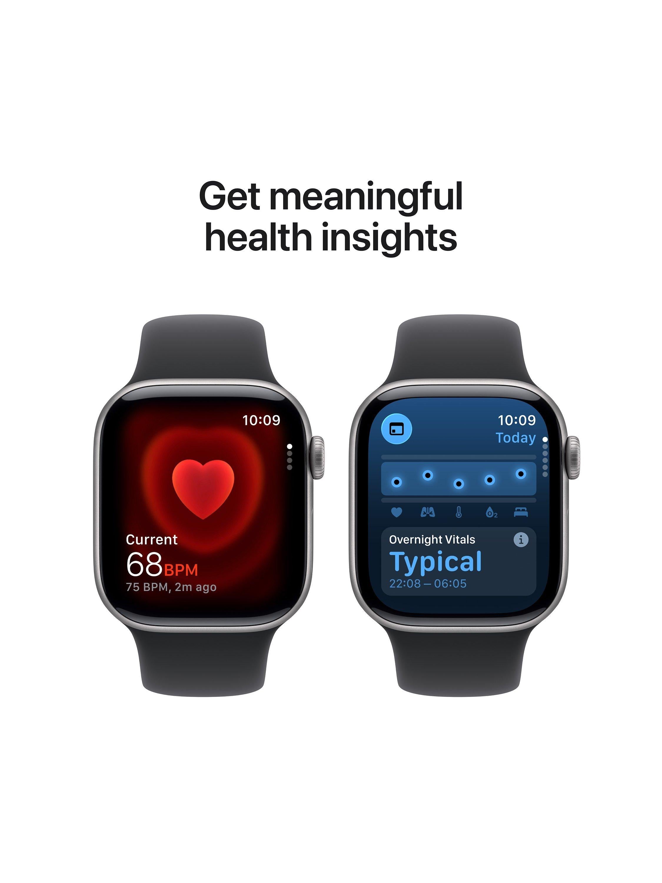 Watch Series 11 GPS + Cellular, 42mm, Aluminium Case, Small-Medium Sport Band, Jet Black/Black