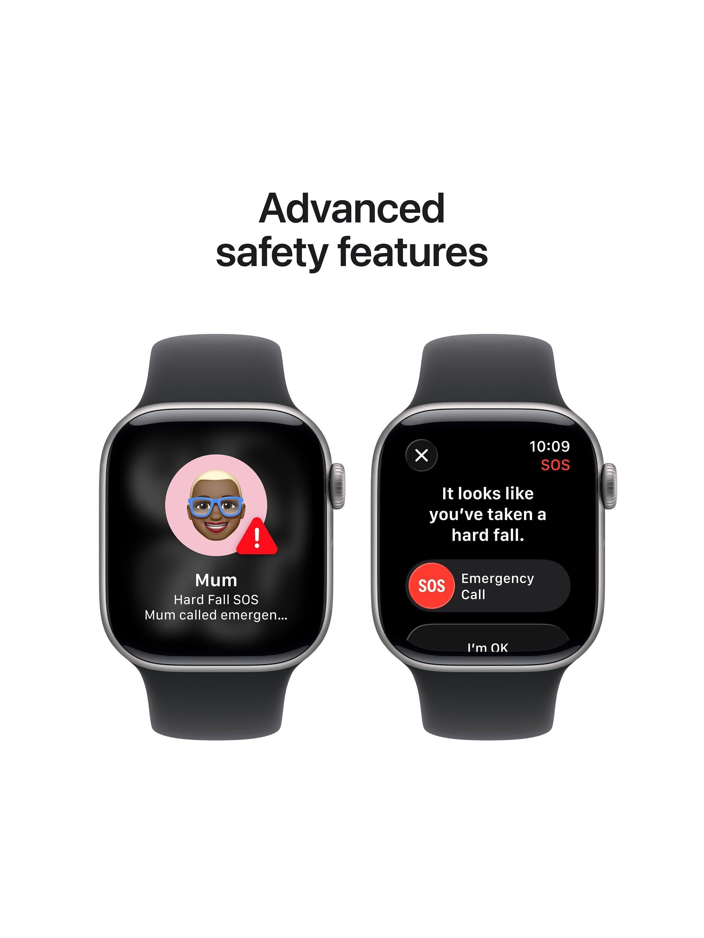 Watch Series 11 GPS + Cellular, 42mm, Aluminium Case, Small-Medium Sport Band, Jet Black/Black