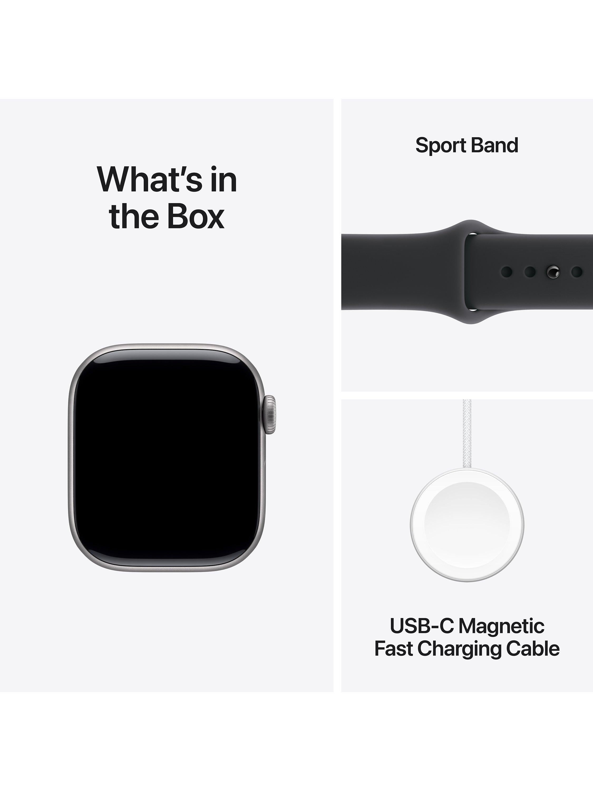 Watch Series 11 GPS + Cellular, 42mm, Aluminium Case, Small-Medium Sport Band, Jet Black/Black