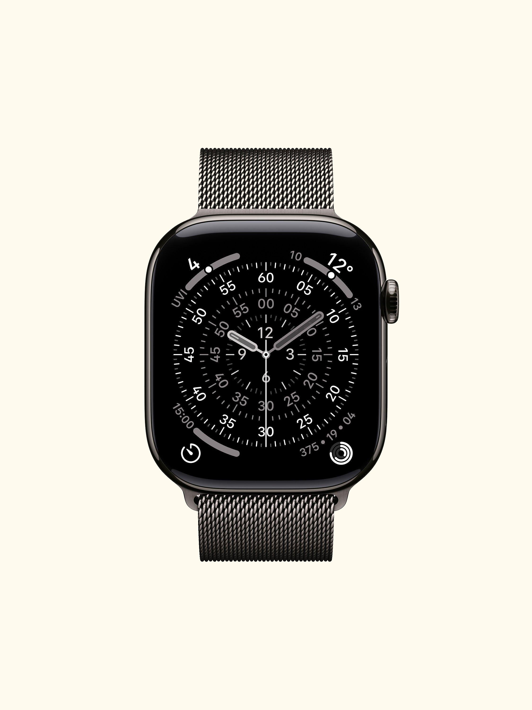 Watch Series 11 GPS + Cellular, 46mm, Titanium Case, Medium-Large Milanese Loop