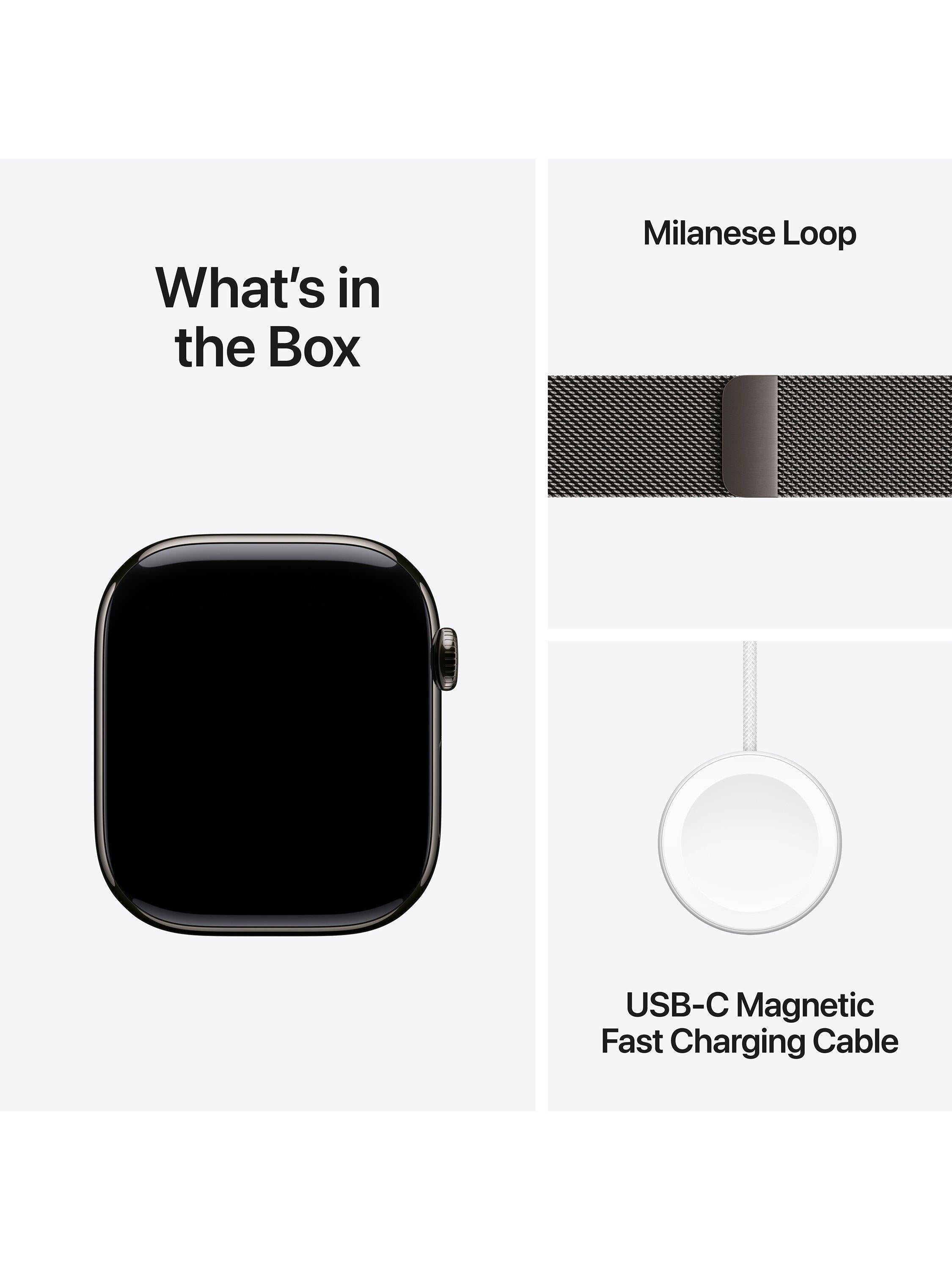 Watch Series 11 GPS + Cellular, 46mm, Titanium Case, Medium-Large Milanese Loop