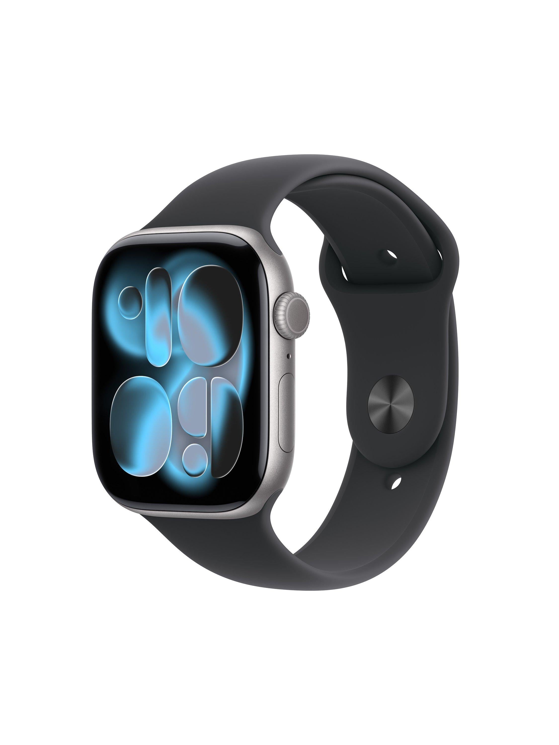 Watch Series 11 GPS + Cellular, 46mm, Aluminium Case, Small-Medium Sport Band, Jet Black/Black