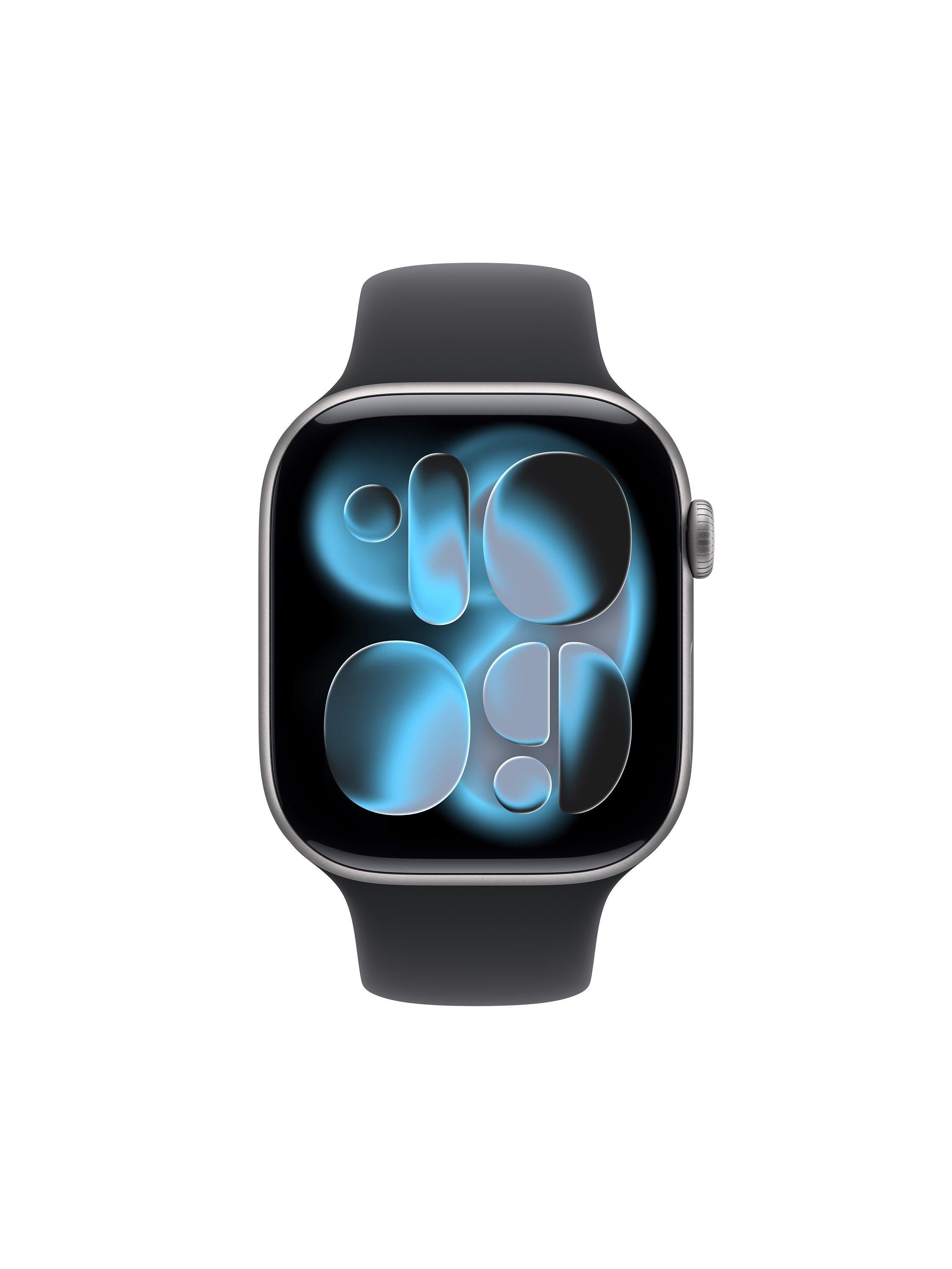 Watch Series 11 GPS + Cellular, 46mm, Aluminium Case, Small-Medium Sport Band, Jet Black/Black