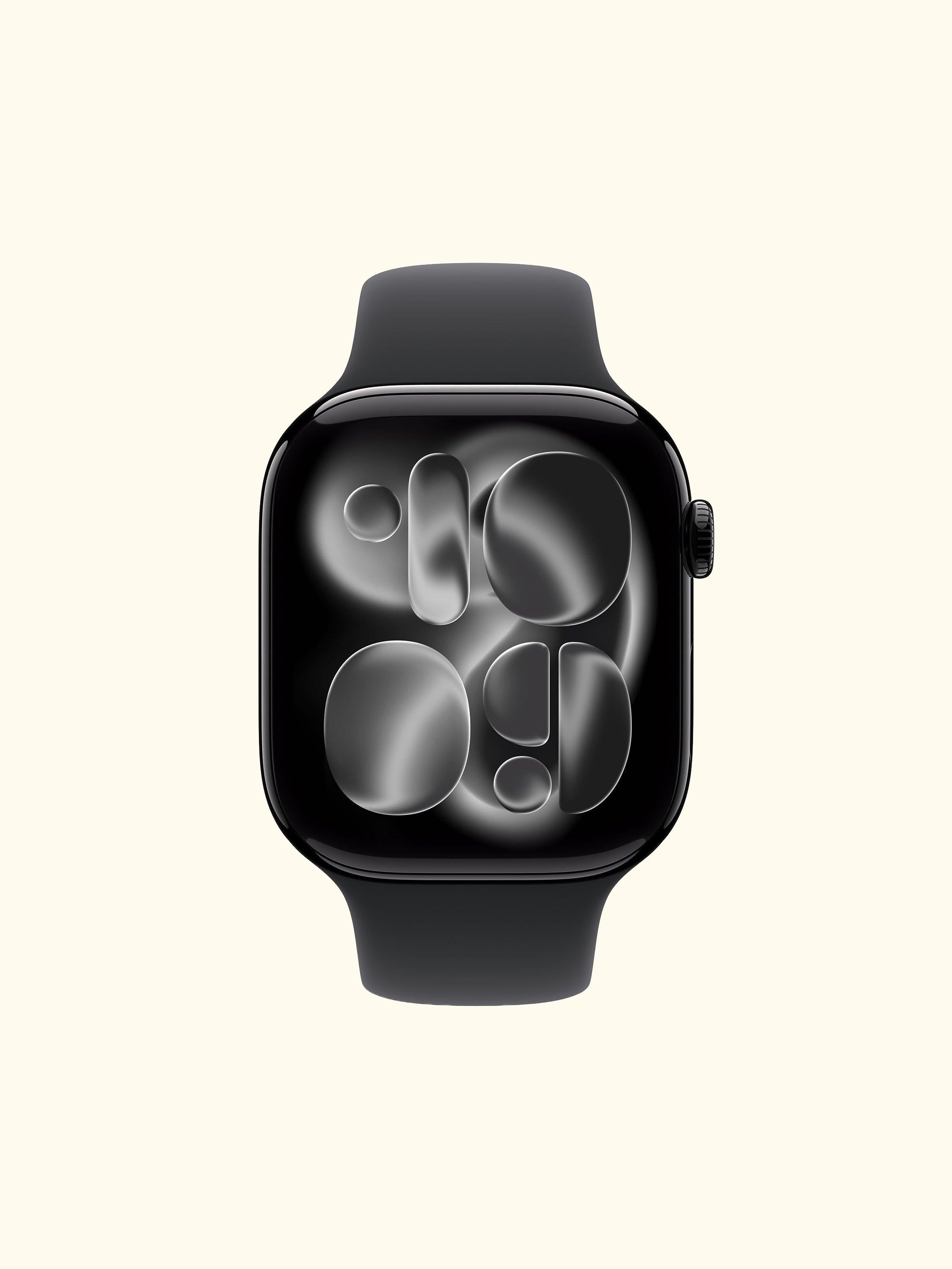 Watch Series 11 GPS + Cellular, 46mm, Aluminium Case, Small-Medium Sport Band, Jet Black/Black