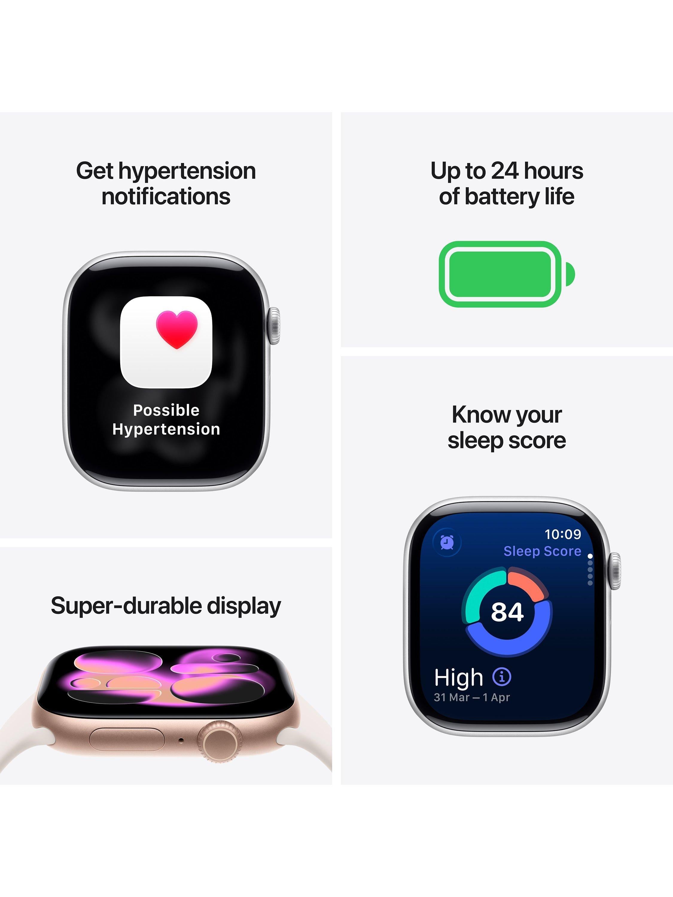 Watch Series 11 GPS, 42mm, Aluminium Case, Small-Medium Sport Band, Rose Gold/Light Blush