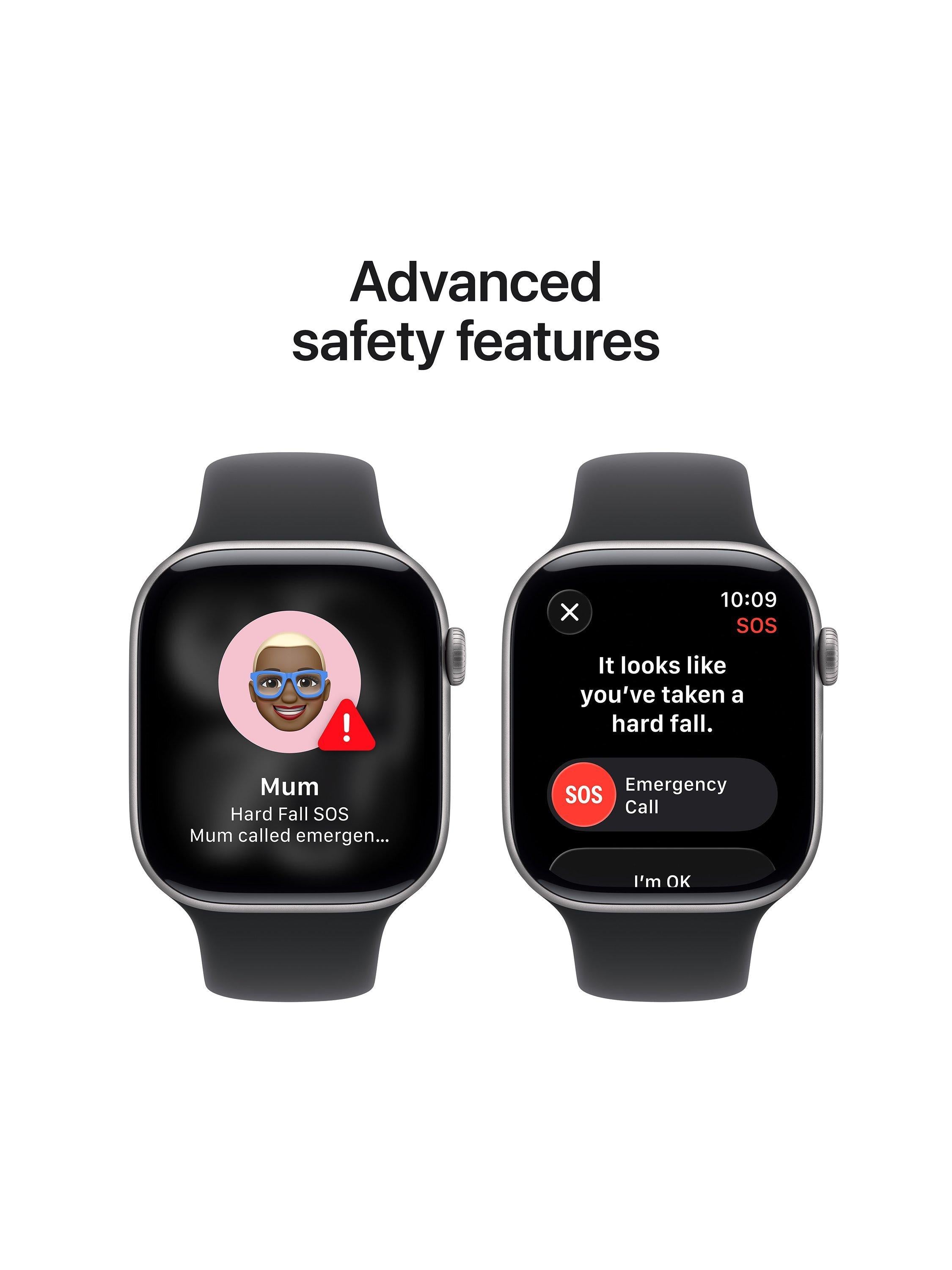 Watch Series 11 GPS, 46mm, Aluminium Case, Small-Medium Sport Band, Jet Black/Black