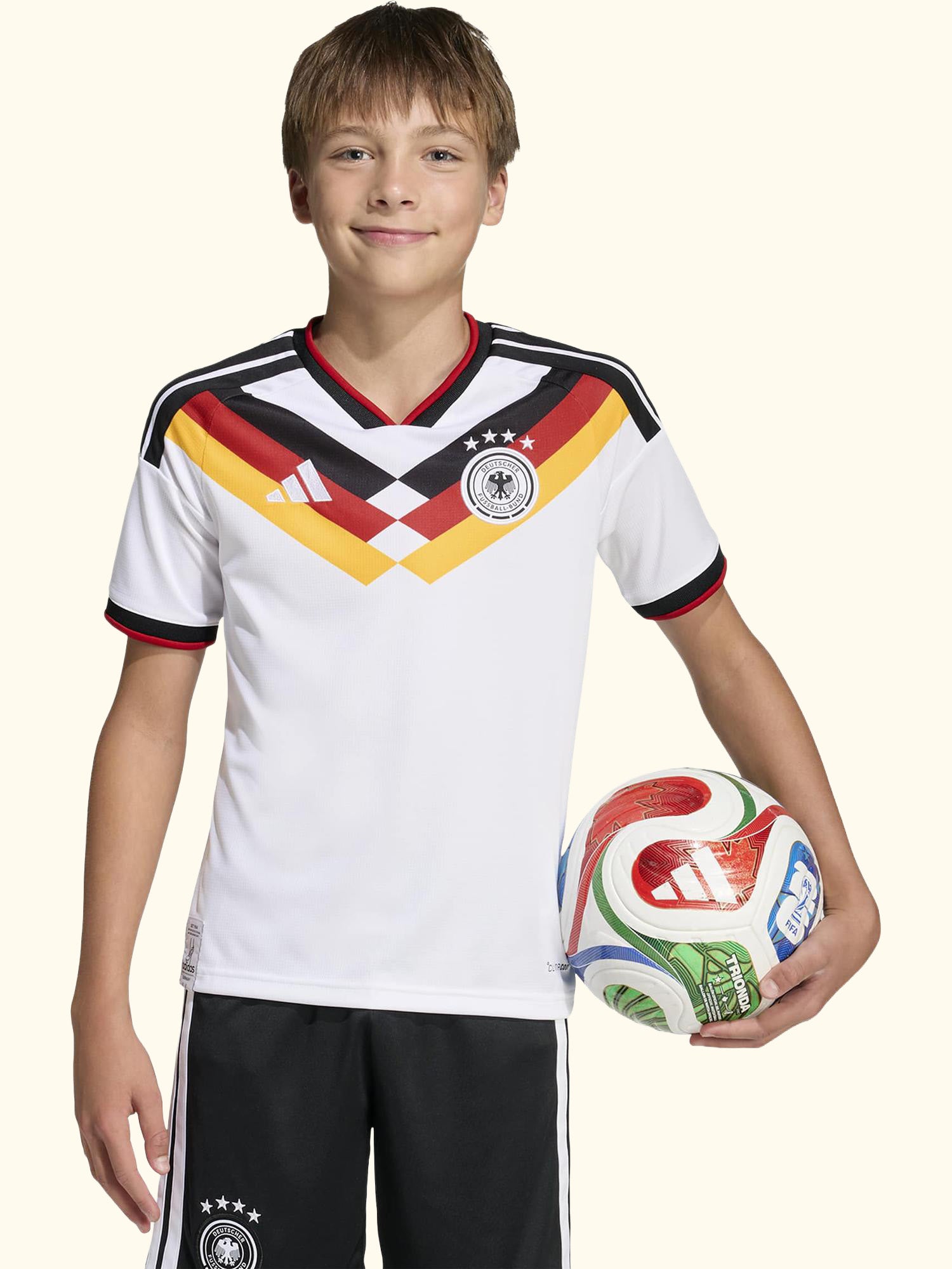 Kids' Germany 26 Home Football Shirt, White