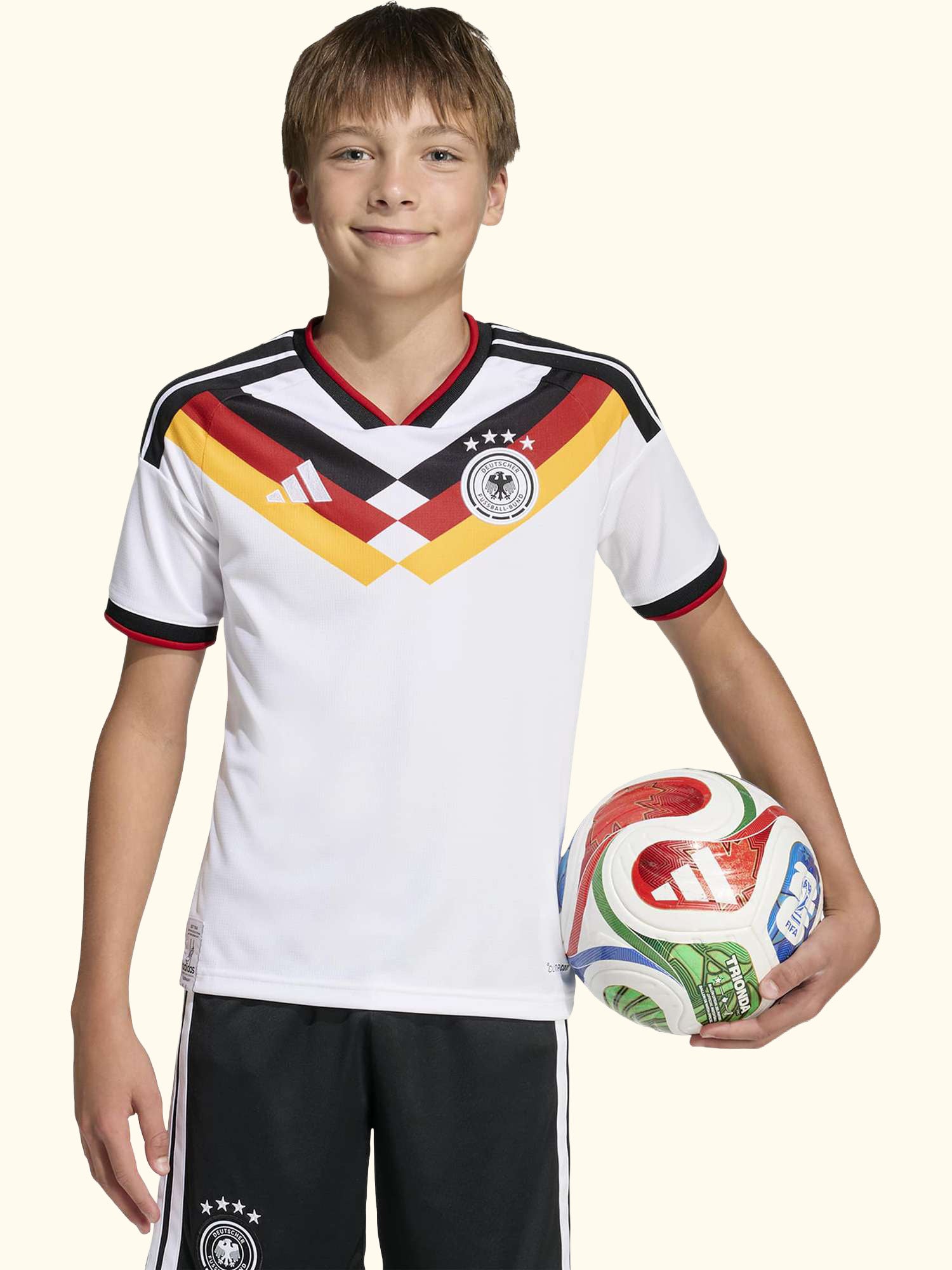 Kids' Germany 26 Home Football Shirt, White