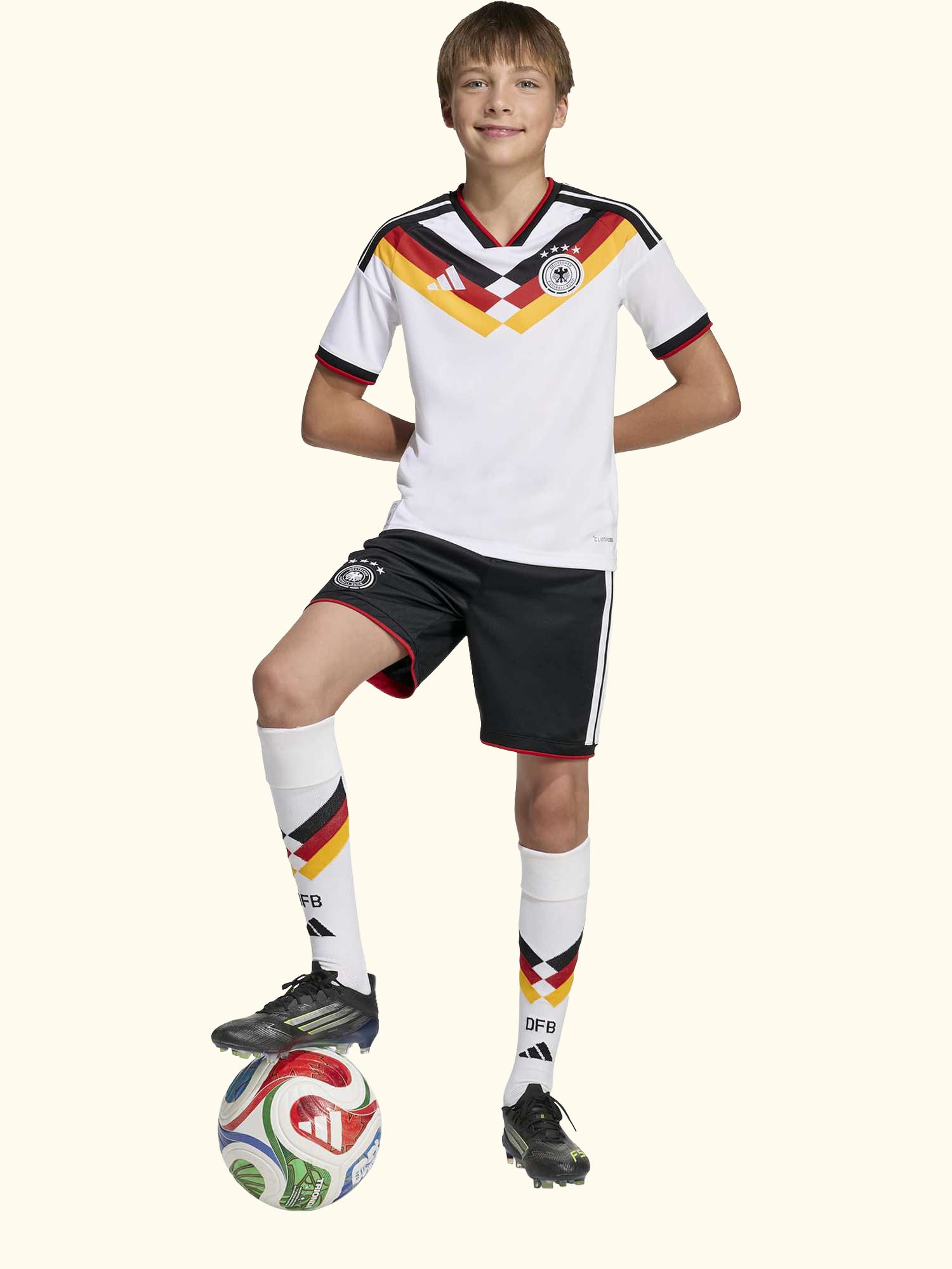Kids' Germany 26 Home Football Shirt, White