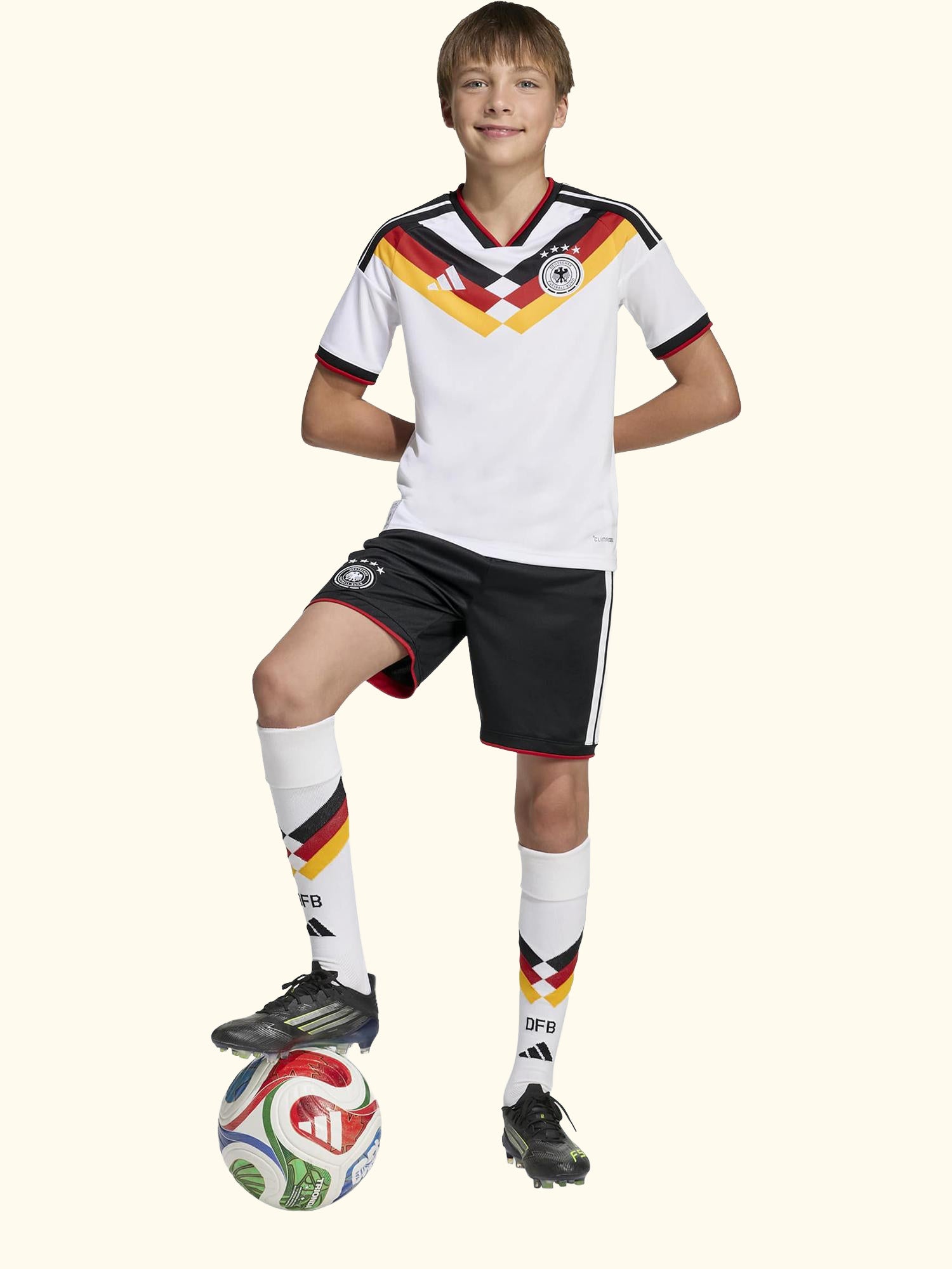 Kids' Germany 26 Home Football Shirt, White
