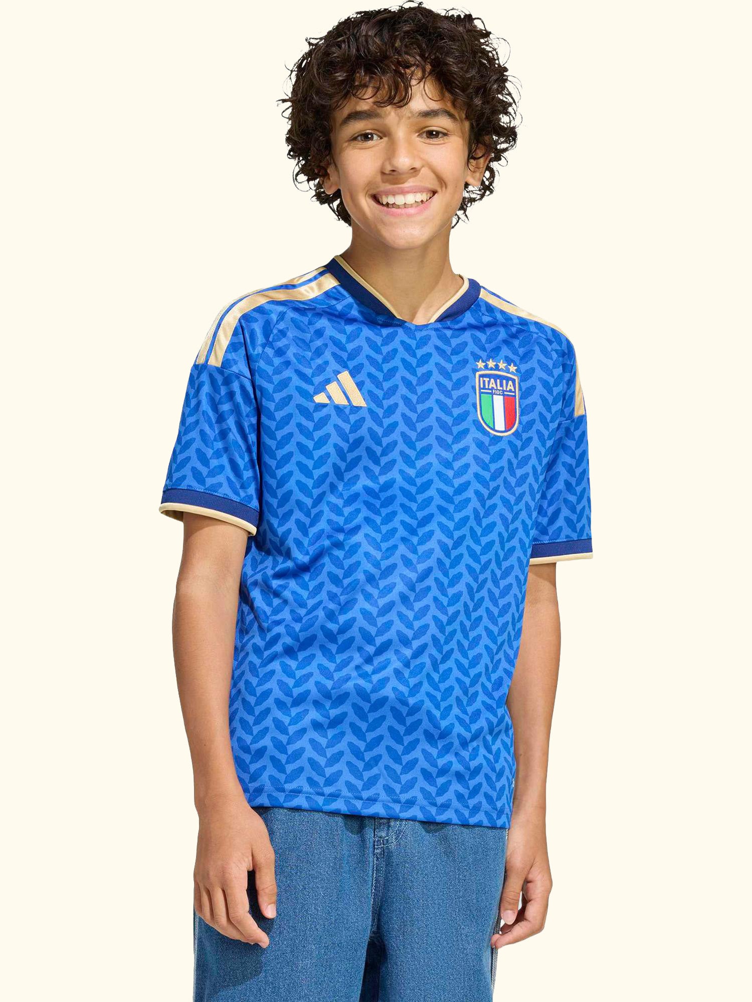 Kids' Italy 26 Home Football Jersey, Bold Blue