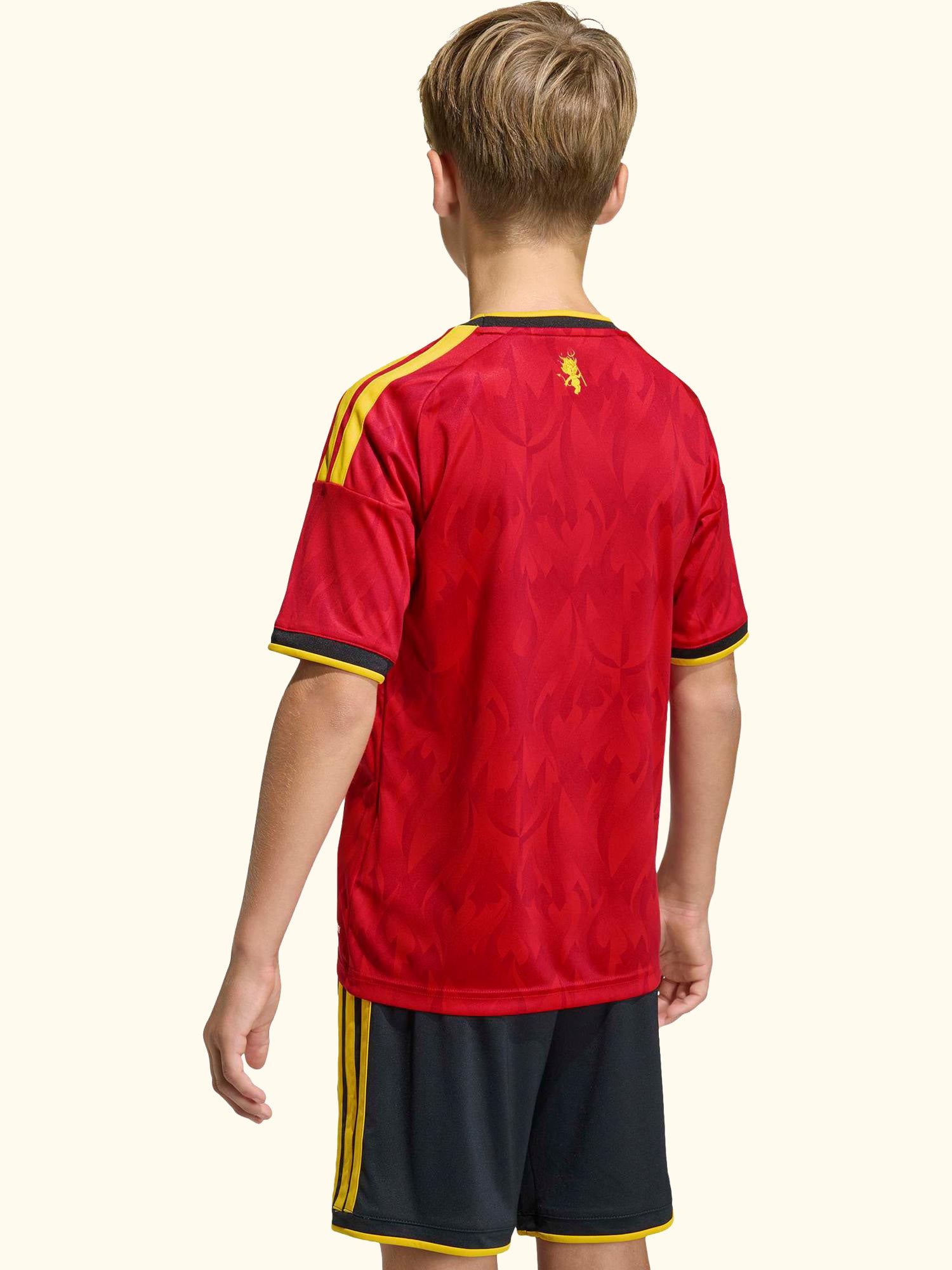 Kids' Belgium 26 Home Football Shirt, Red/Bold Gold
