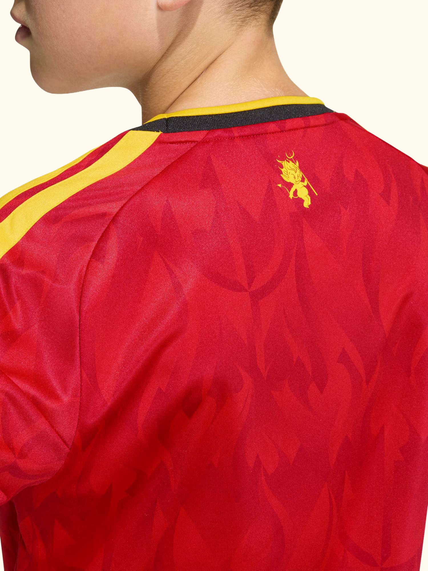 Kids' Belgium 26 Home Football Shirt, Red/Bold Gold
