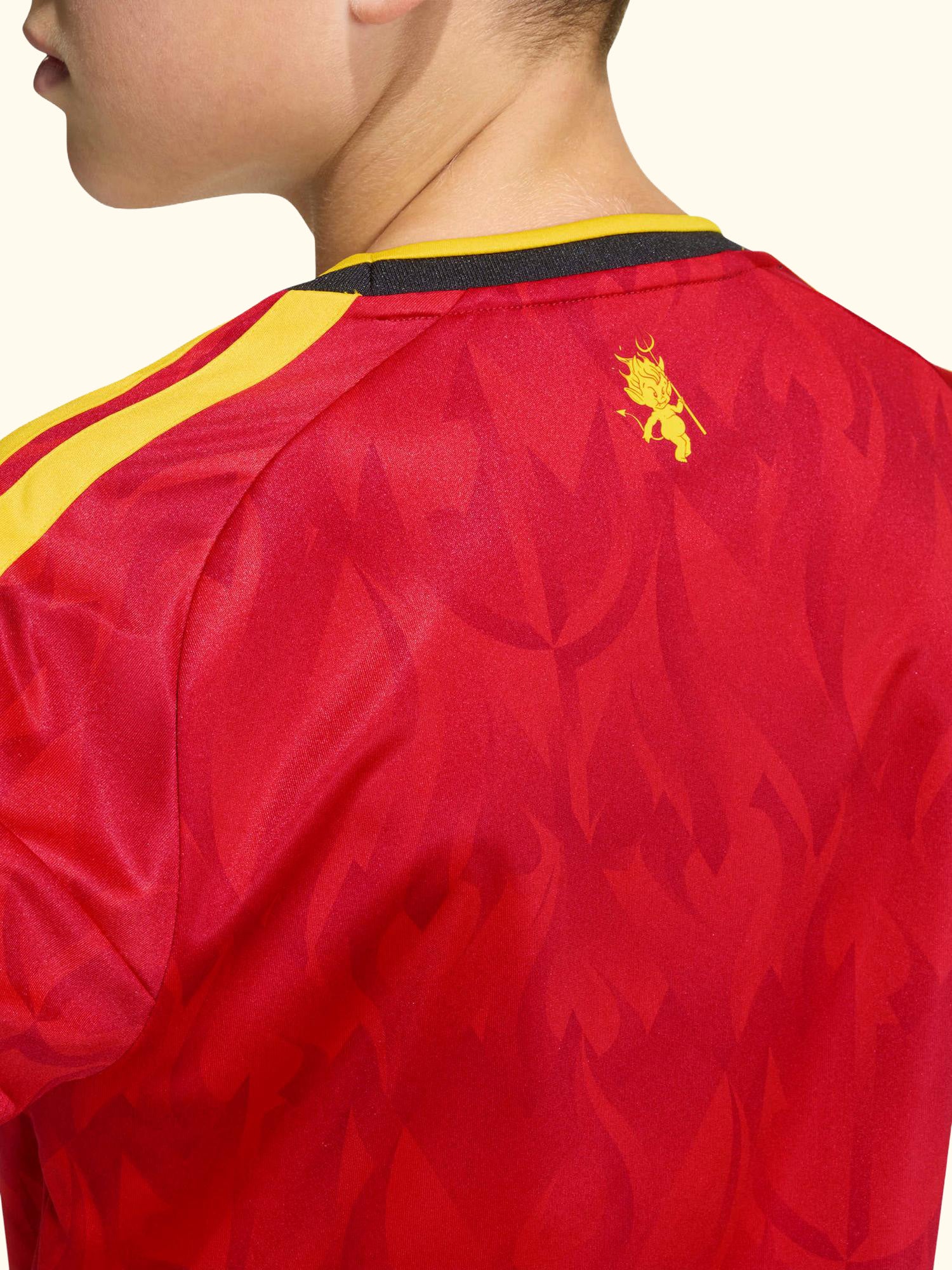 Kids' Belgium 26 Home Football Shirt, Red/Bold Gold