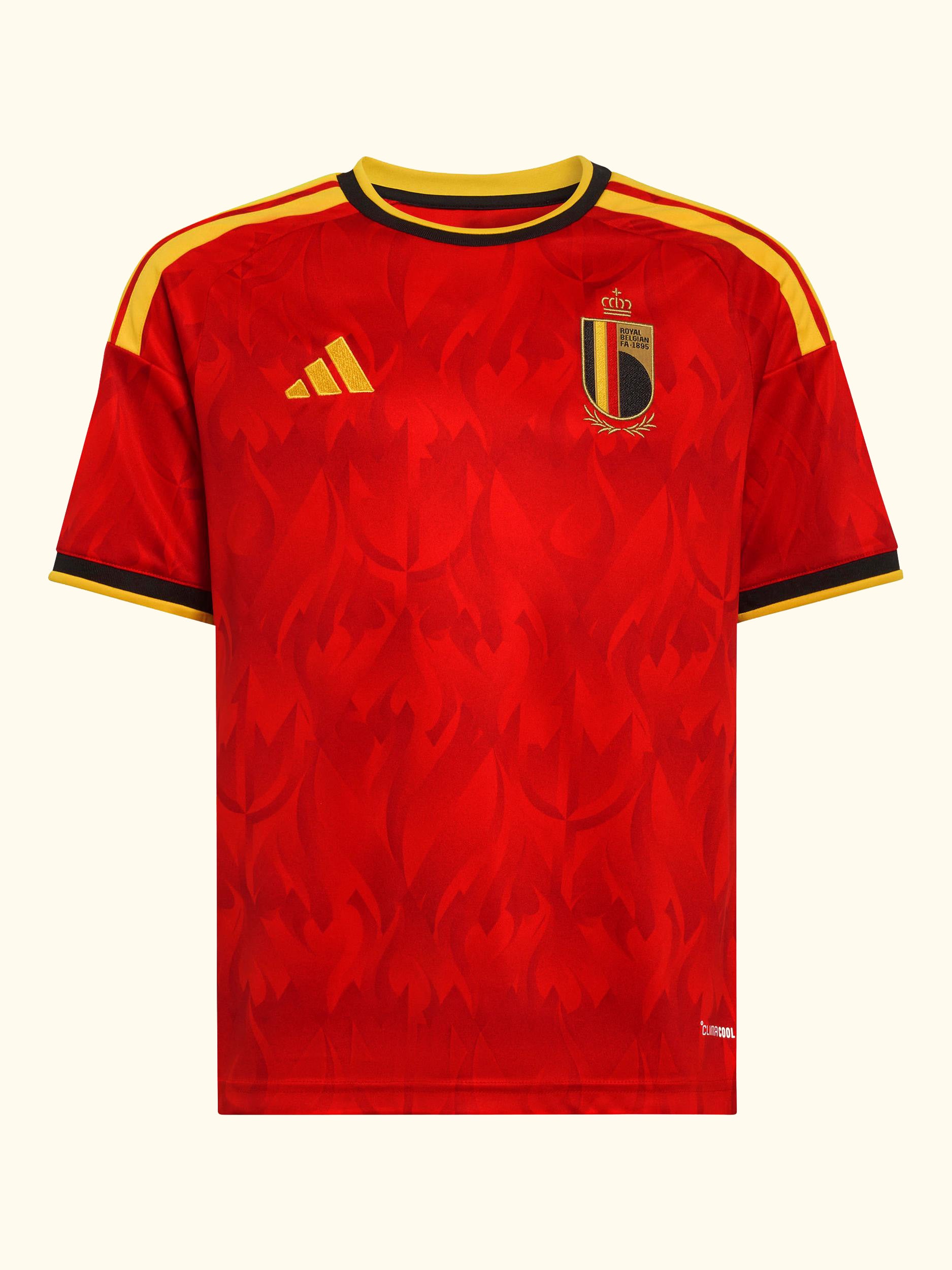 Kids' Belgium 26 Home Football Shirt, Red/Bold Gold